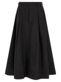 Brunello Cucinelli Black Cotton Midi Skirt