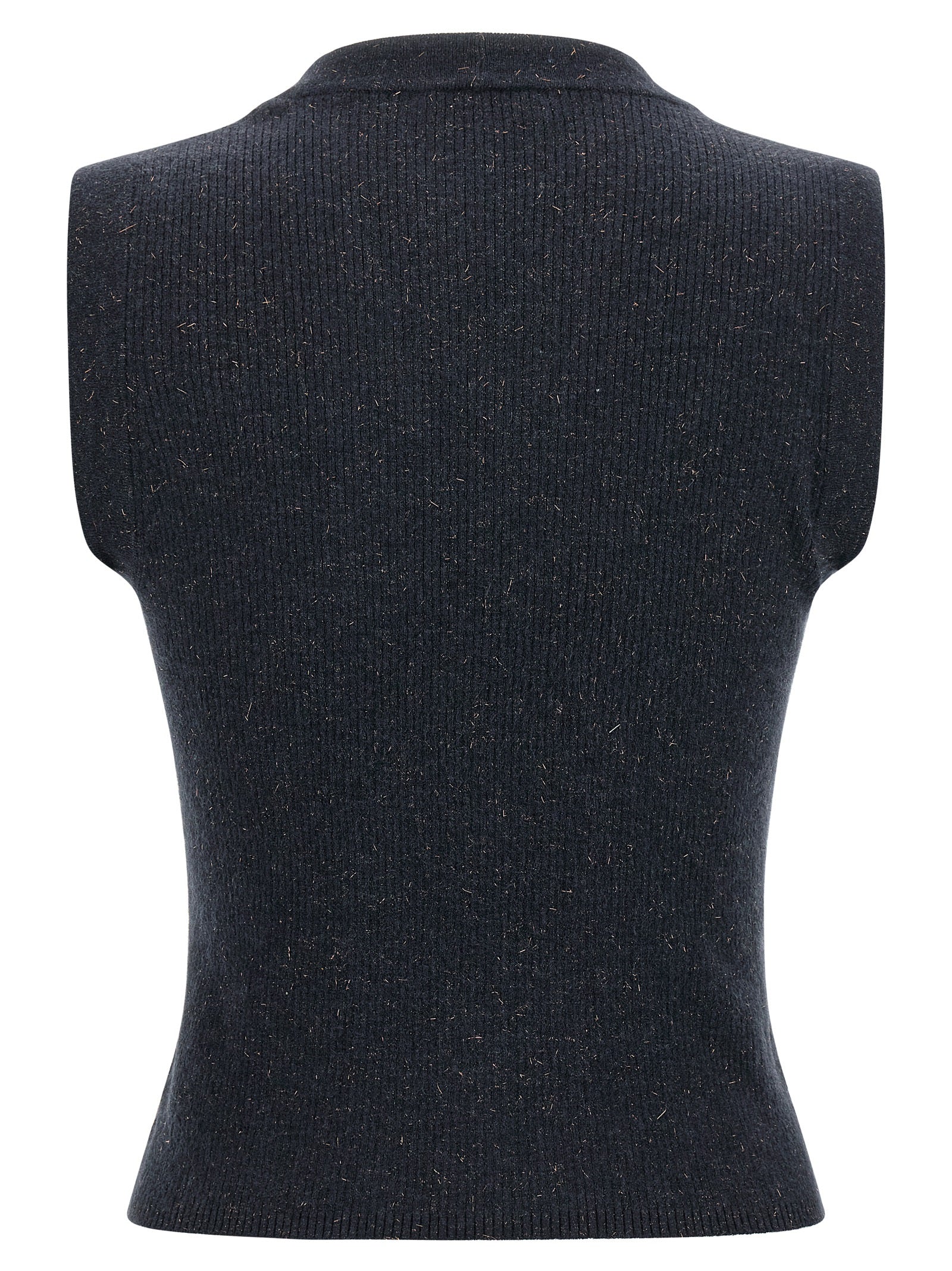 Blue Cashmere Sleeveless Jacket