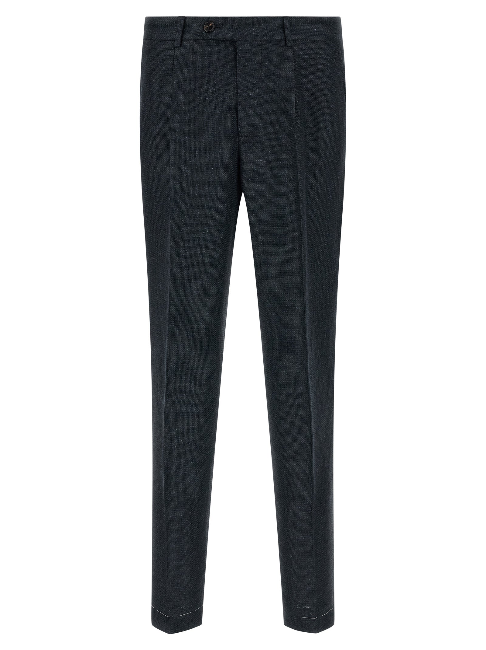 Blue Silk Two-Piece Suit