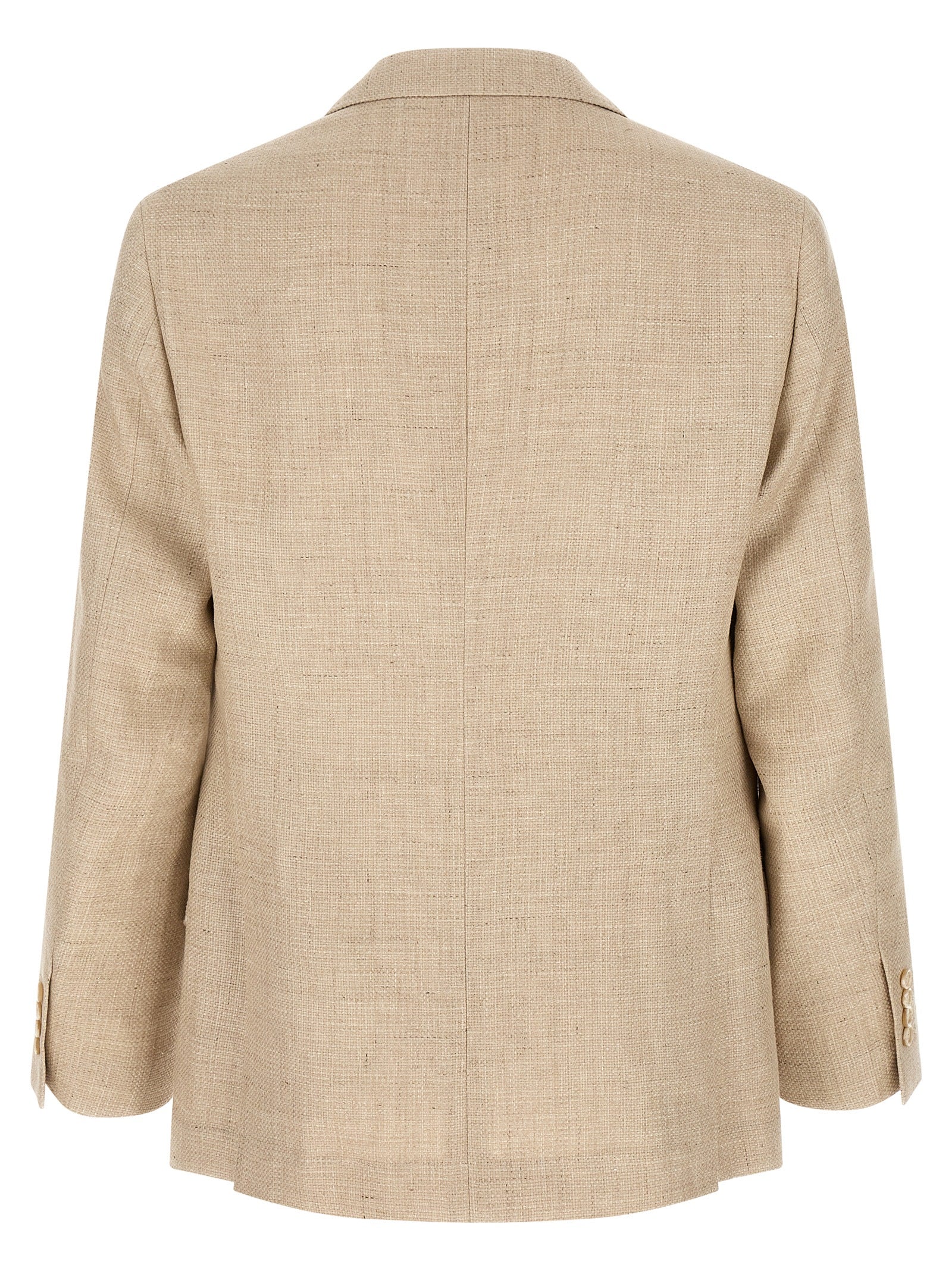 Beige Silk Two-Piece Suit