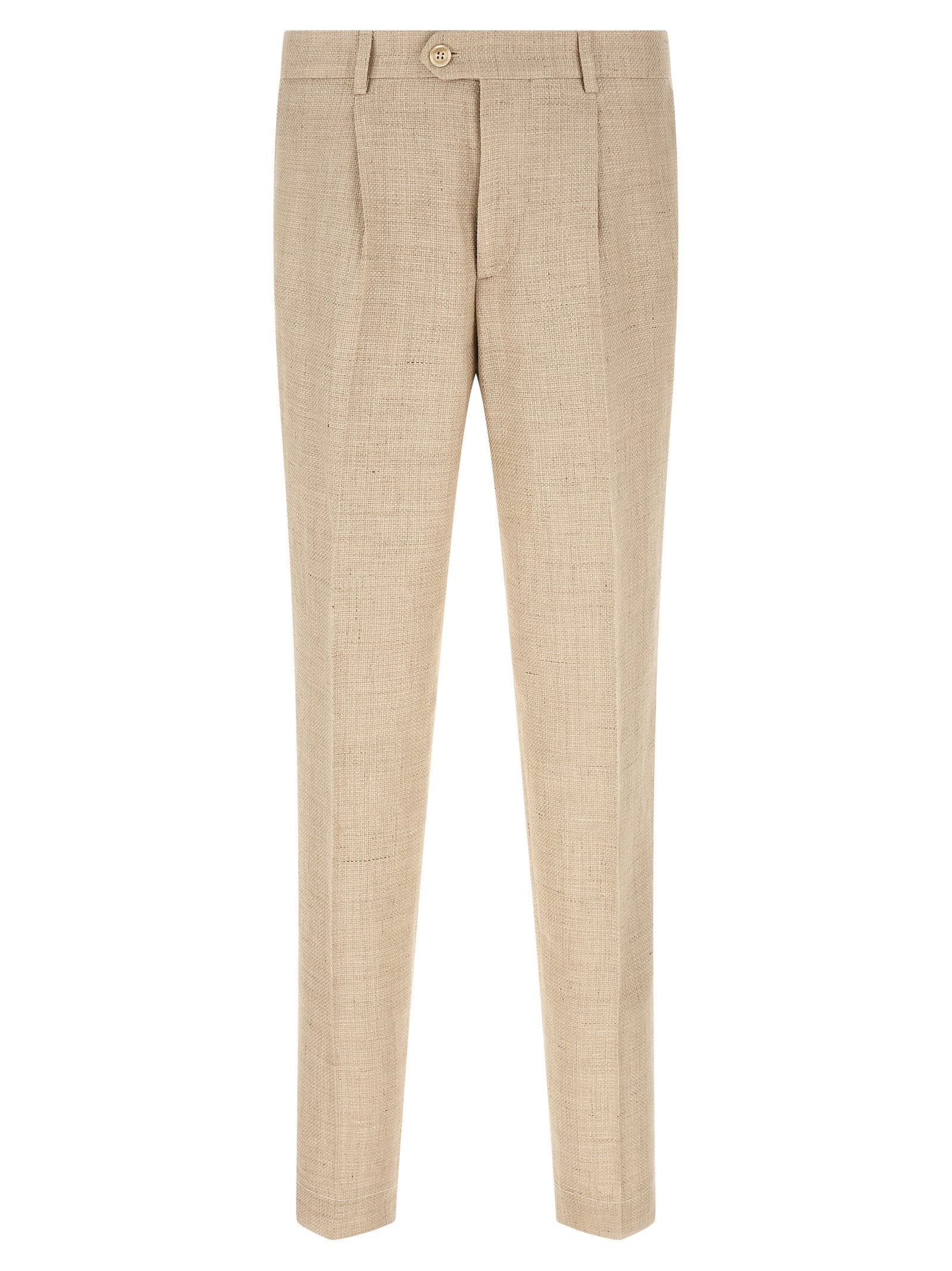 Beige Silk Two-Piece Suit