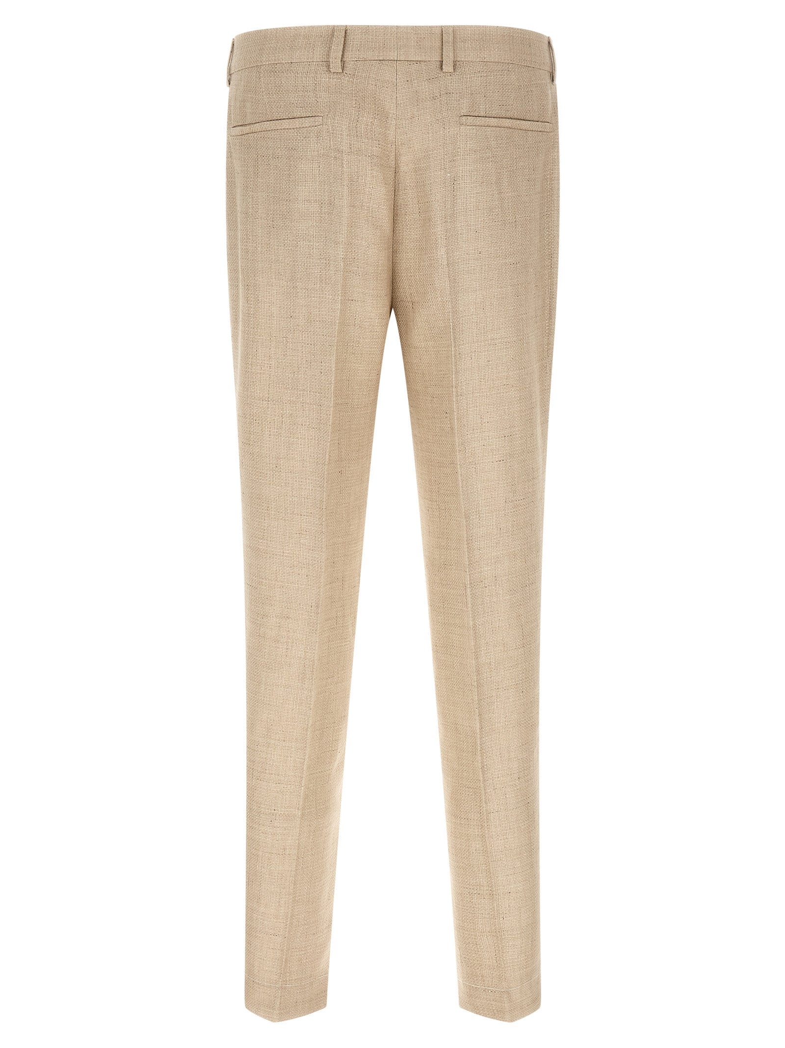 Beige Silk Two-Piece Suit