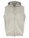 Brunello Cucinelli Gray Cotton Sleeveless Jacket