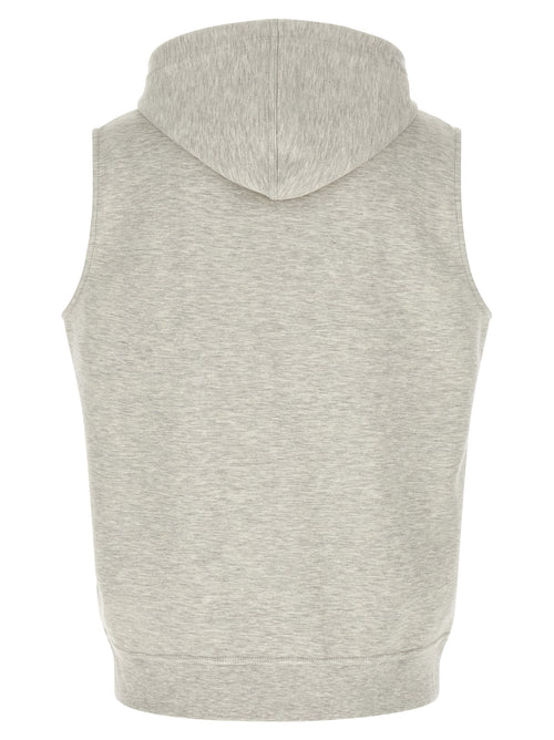 Brunello Cucinelli Gray Cotton Sleeveless Jacket