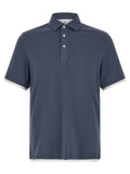 Brunello Cucinelli Blue Cotton Polo Shirt