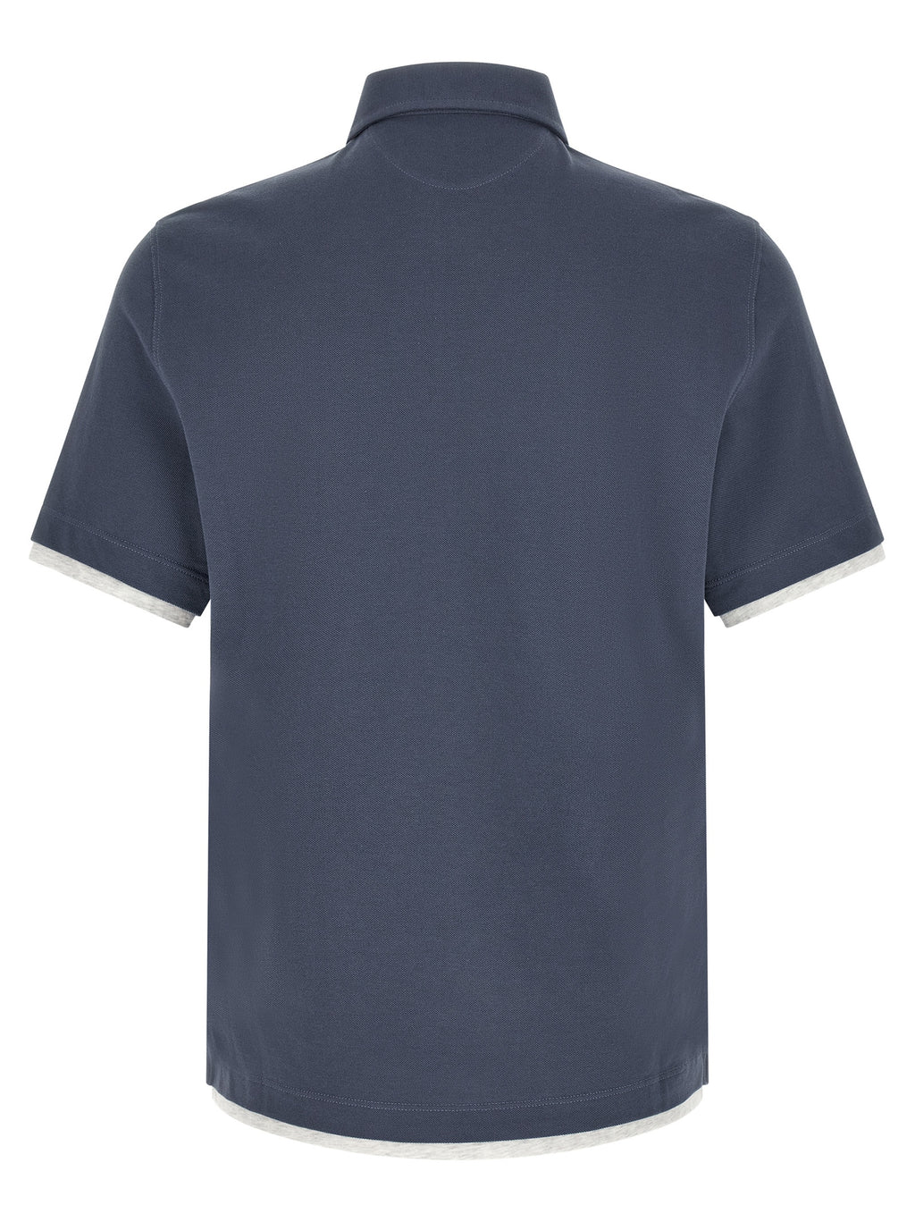 Brunello Cucinelli Blue Cotton Polo Shirt