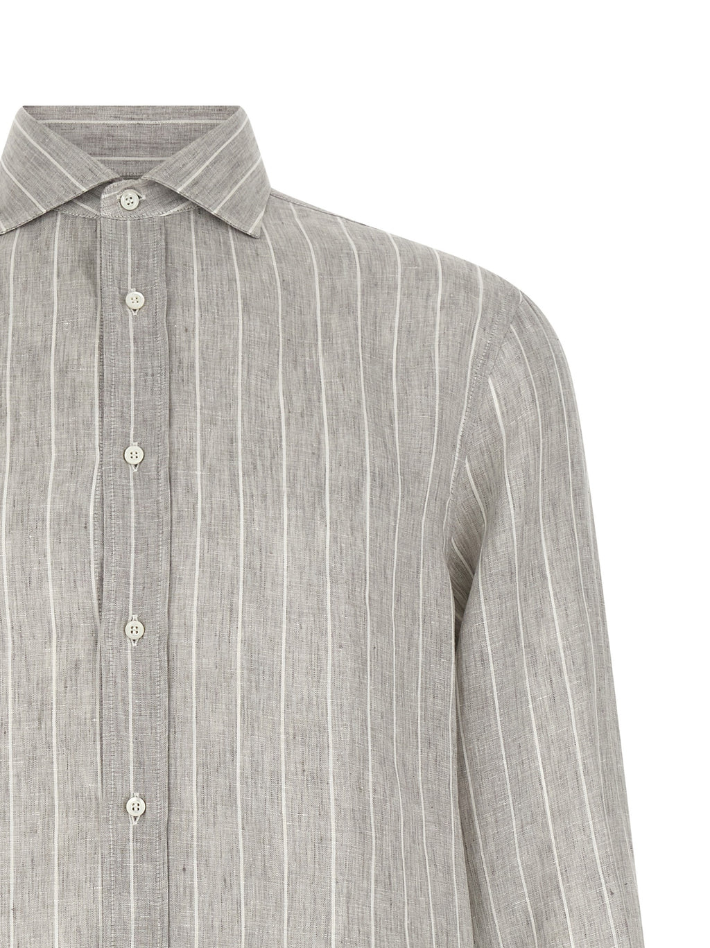 Brunello Cucinelli Gray Linen Blouse