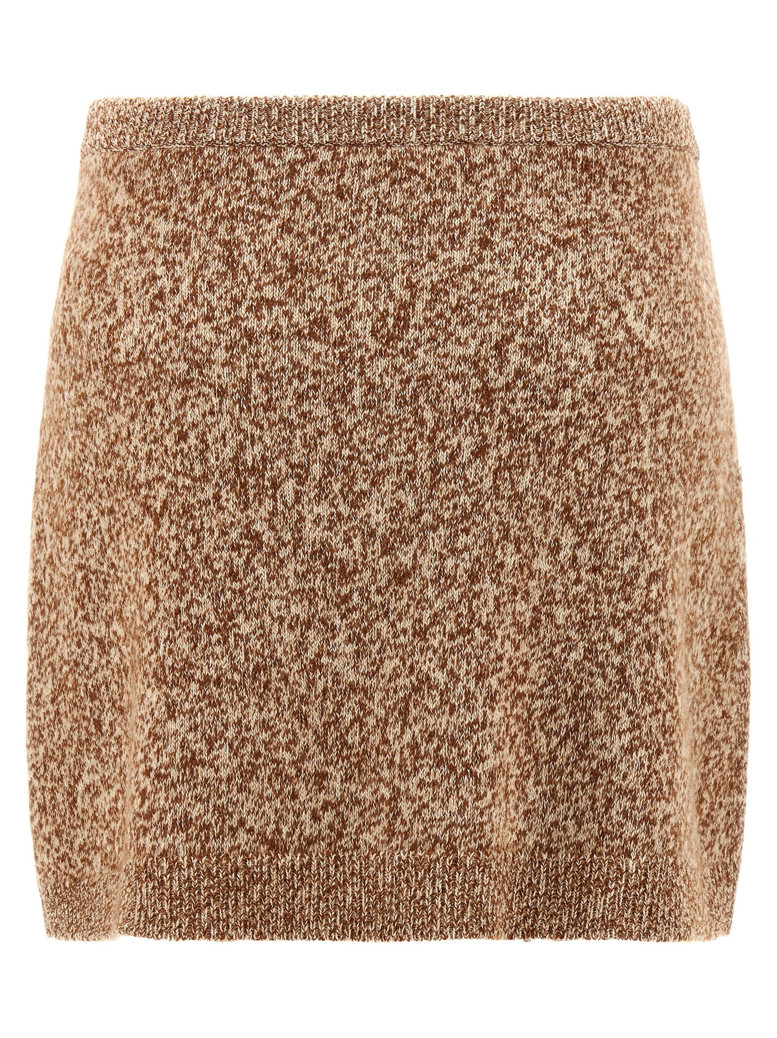Multicolor Virgin Wool Long Skirt by Versace front view