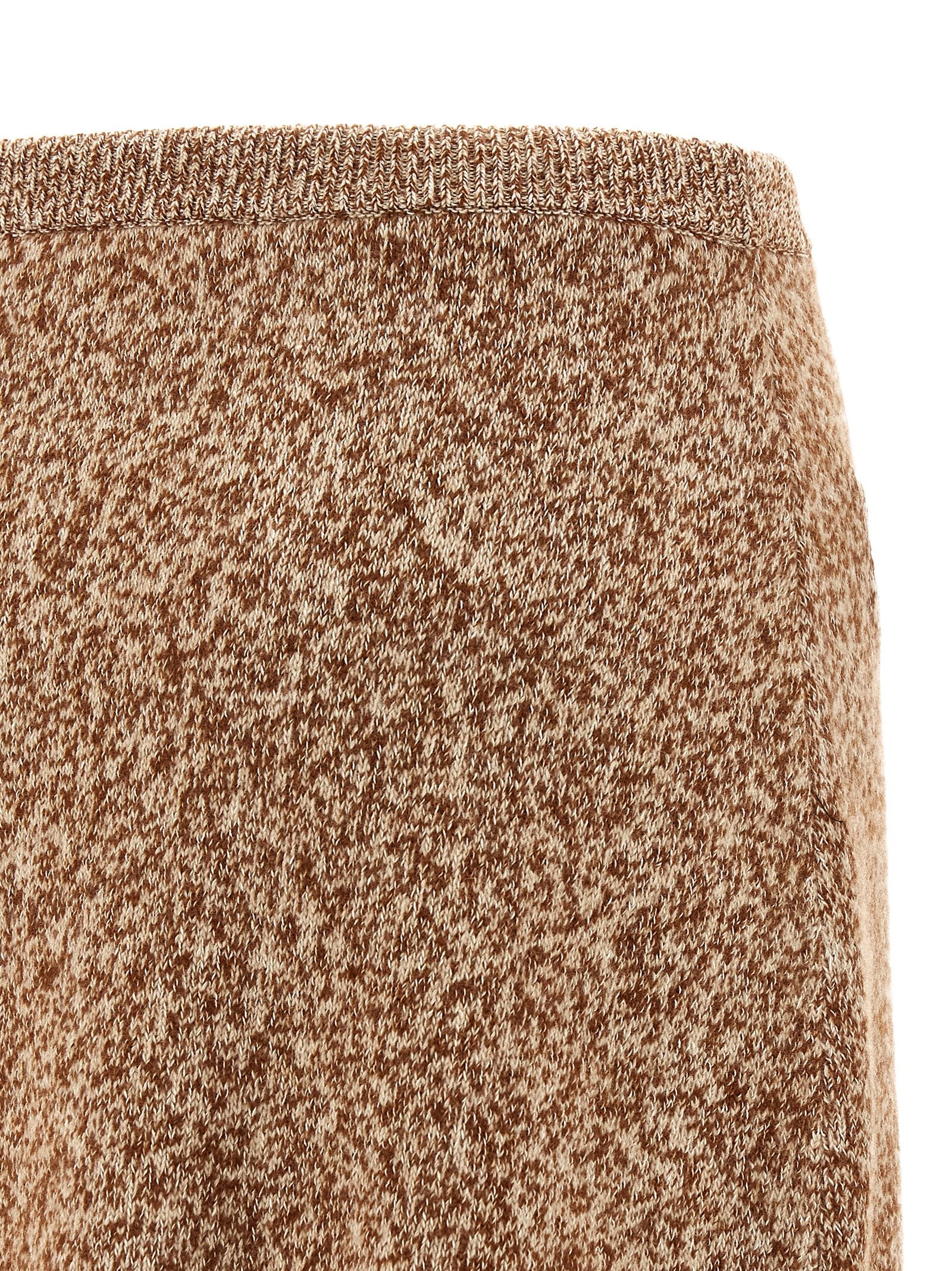 Multicolor Virgin Wool Long Skirt by Versace front view