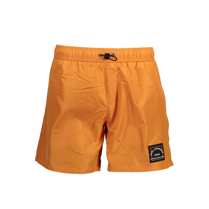 Karl Lagerfeld Oransje Polyester Boxer Badeshorts for Menn