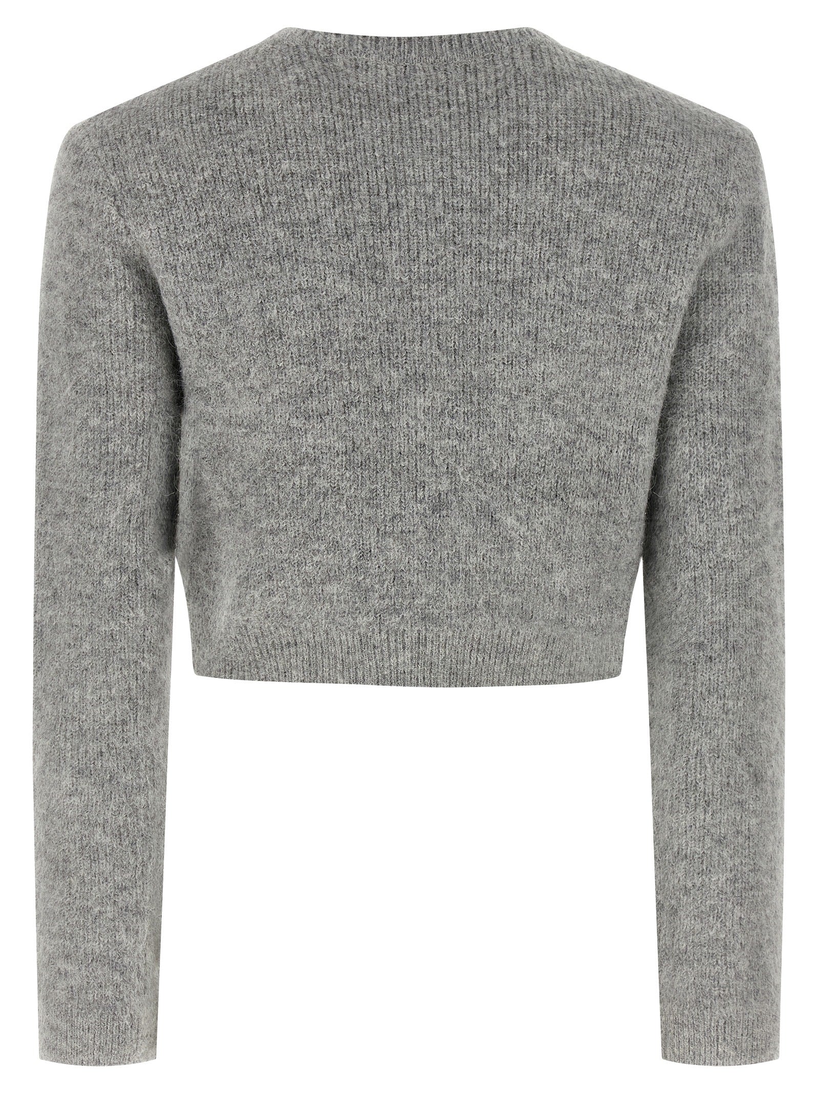 Gray Polyester Cardigan