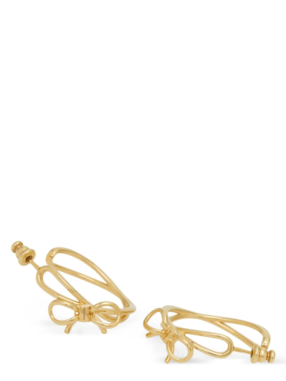 Ferragamo øredobber i gullfarget messing