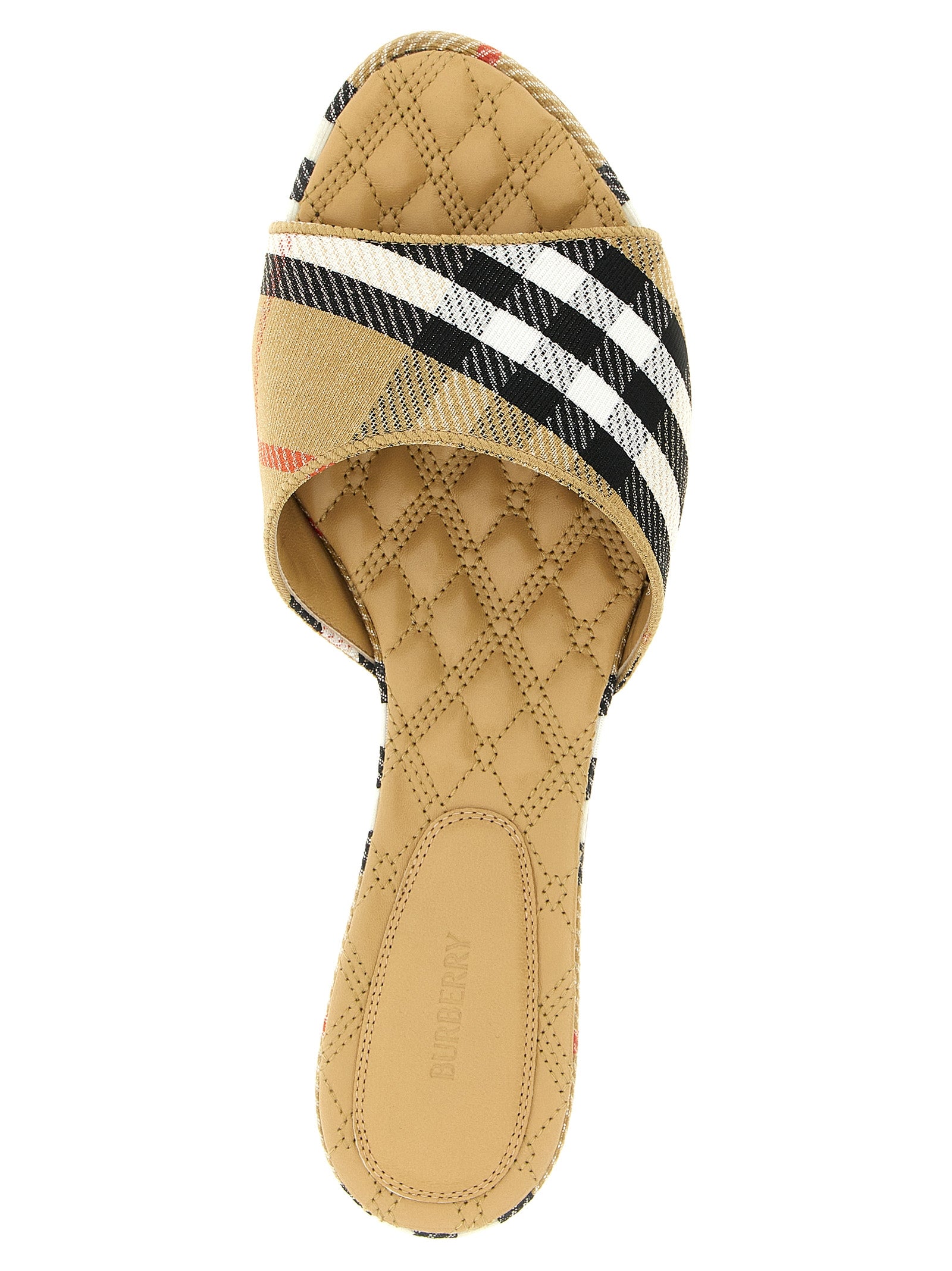 Beige Polyester Slides