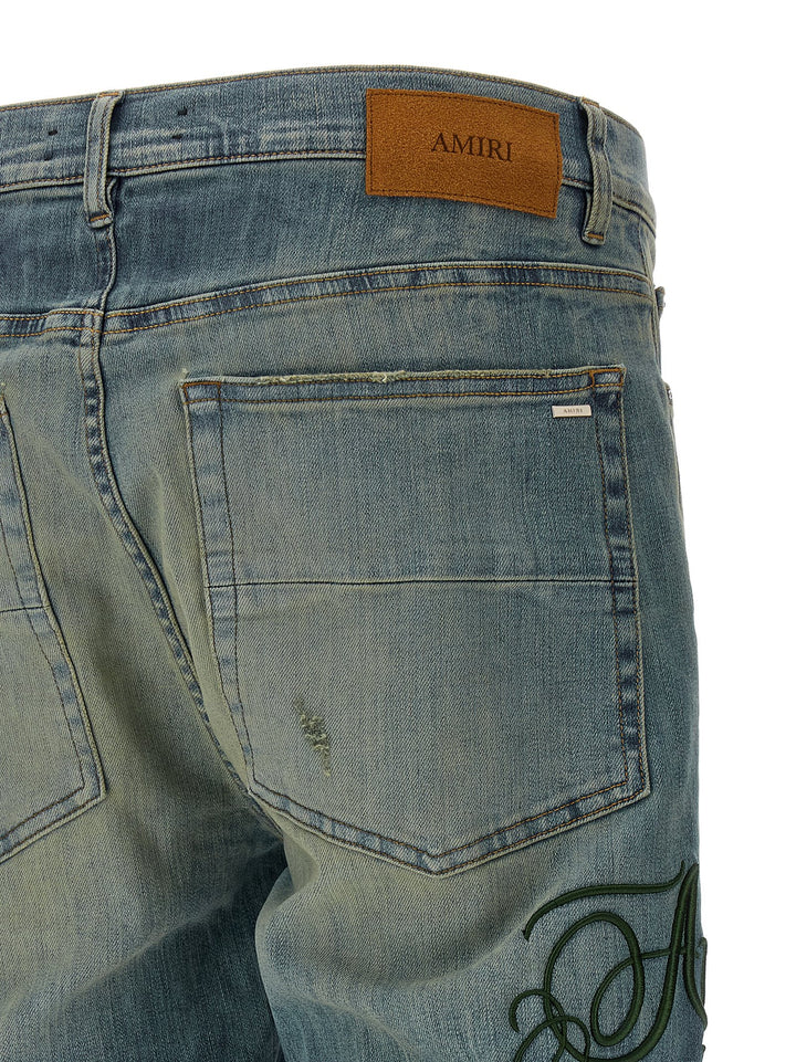 Amiri blå bomullsjeans med avslappet passform