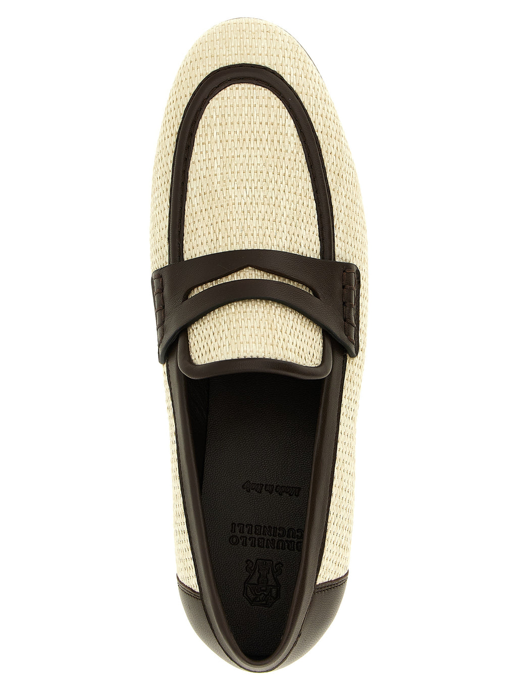 Brunello Cucinelli Beige Polyamide Slip-On Loafers