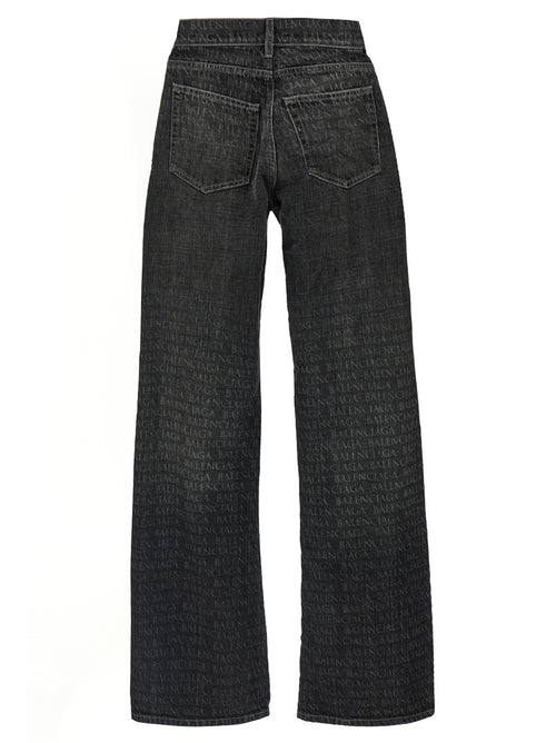 Balenciaga Black Cotton Flared Jeans