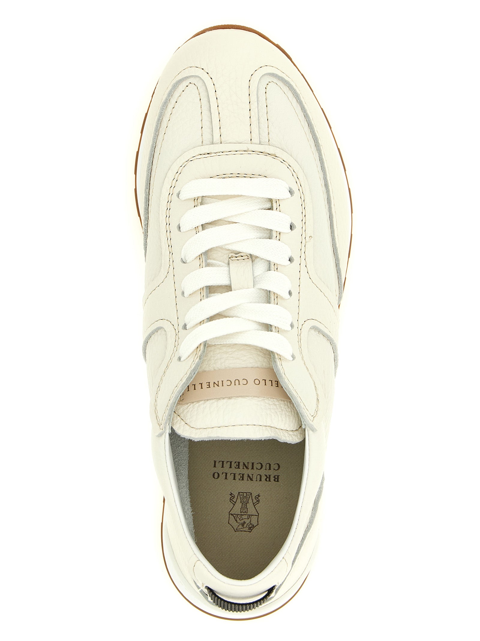 White Goatskin Athletic Sneakers