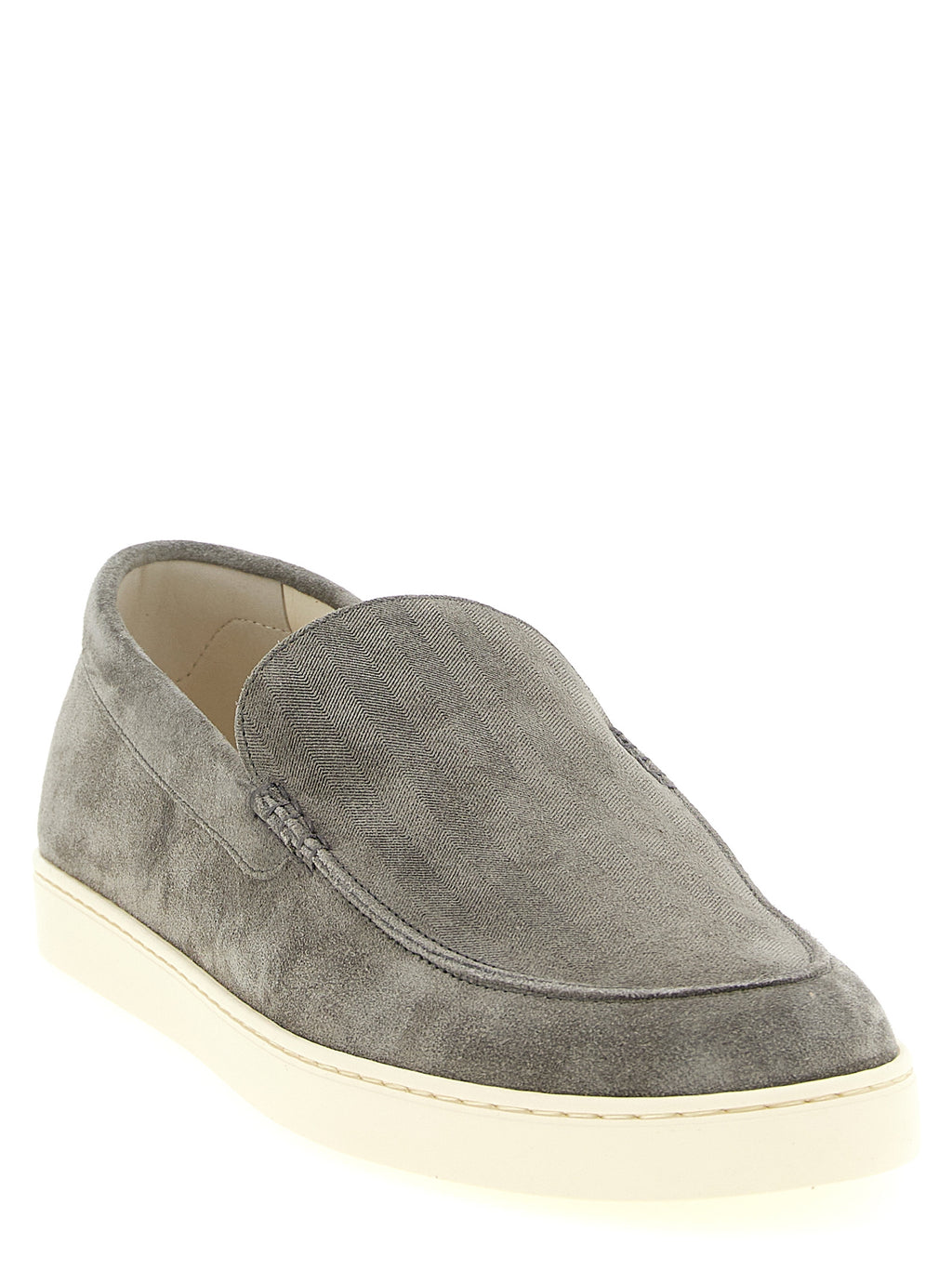 Brunello Cucinelli Gray Calfskin Low Top Sneakers