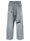Balenciaga Blue Cotton Relaxed Fit Jeans