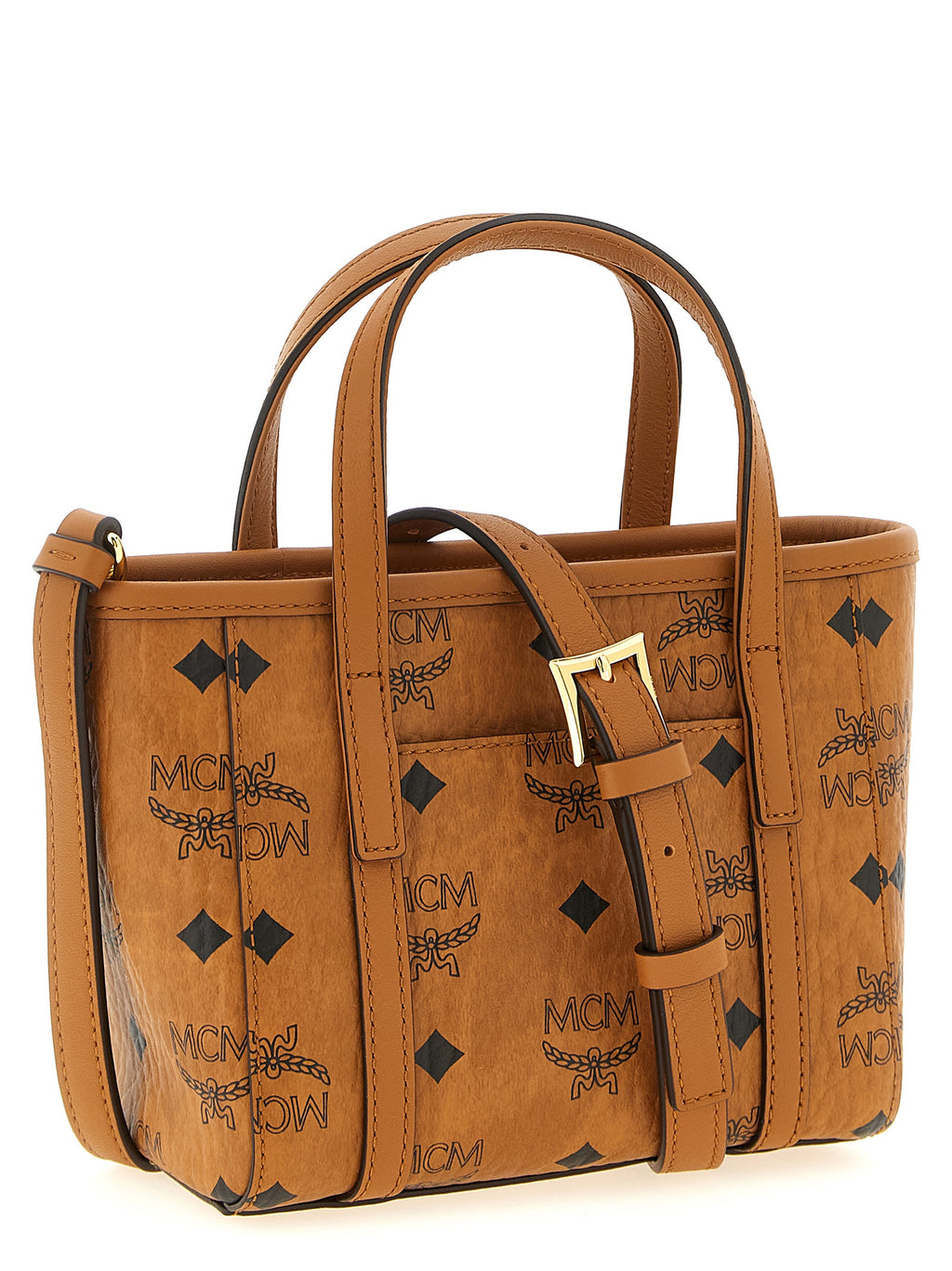 MCM Brown Polyethylene Tote Bag
