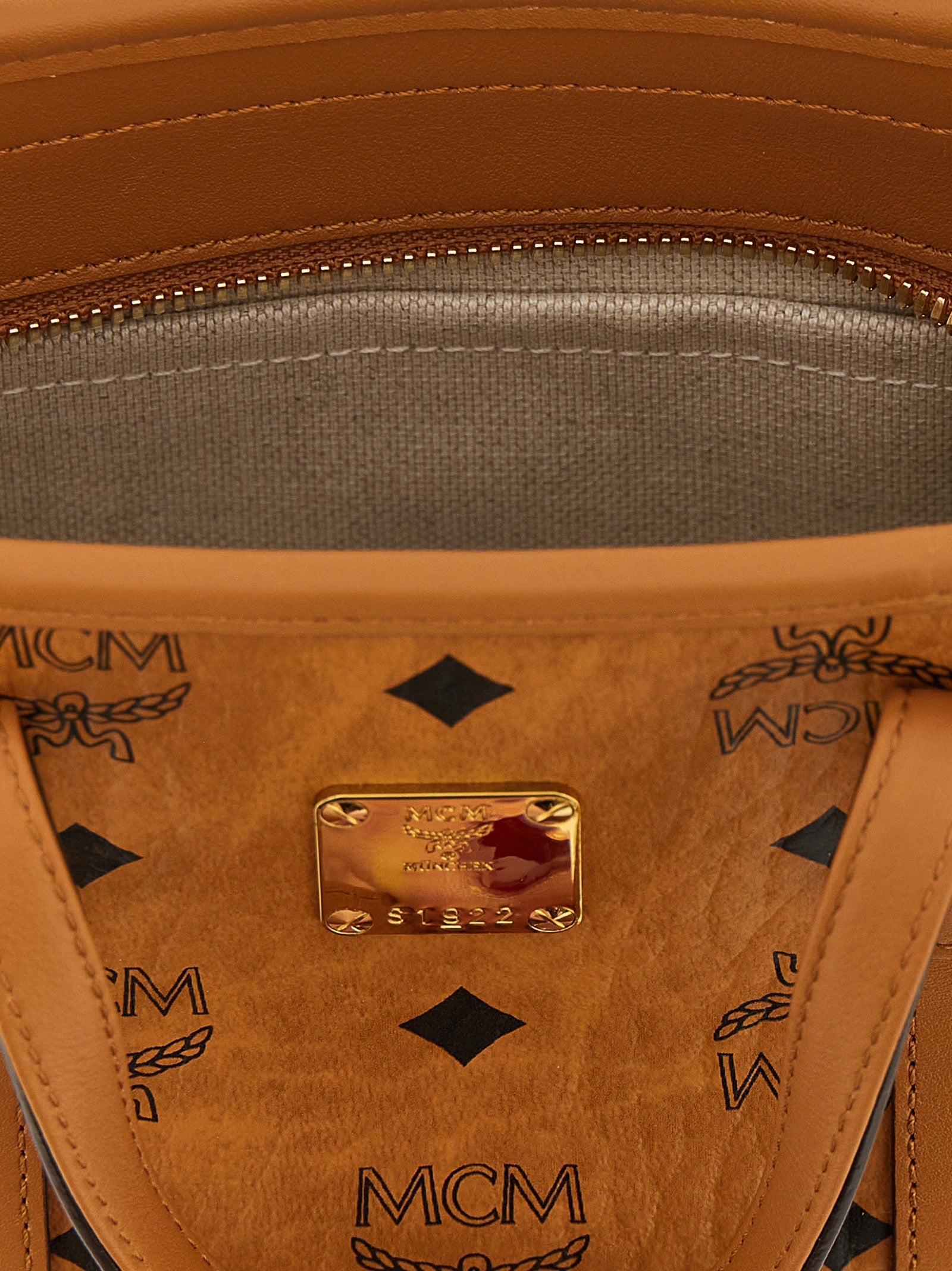MCM Brown Polyethylene Tote Bag