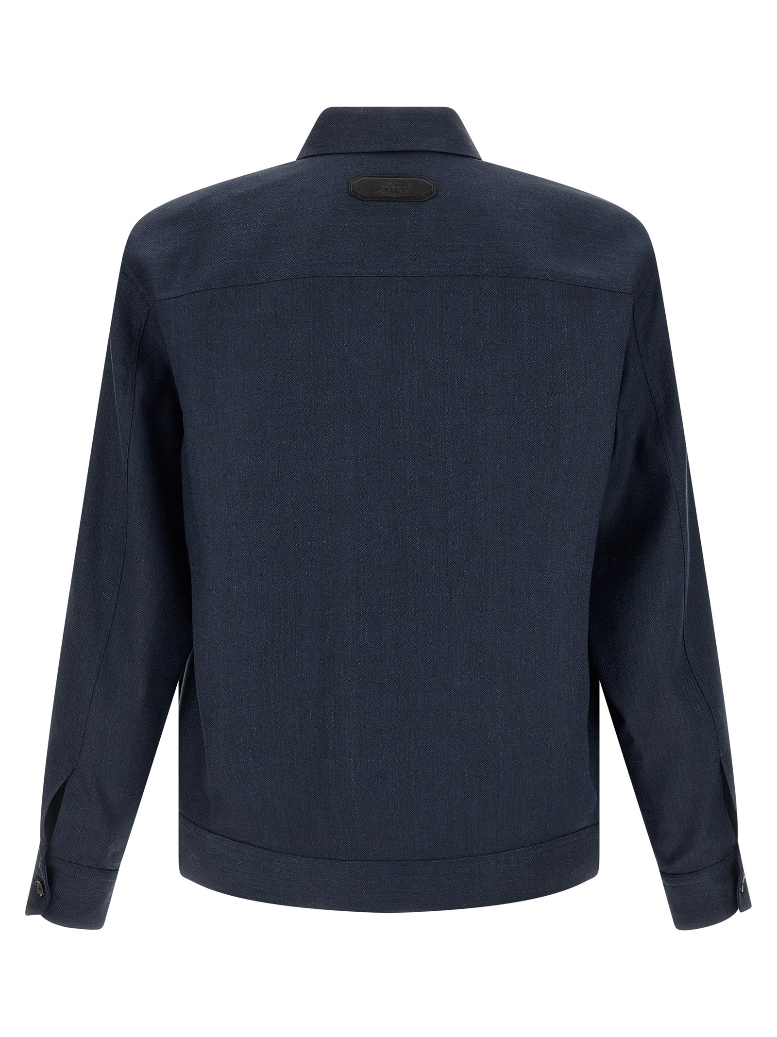 Blue Linen Full-Length Jacket