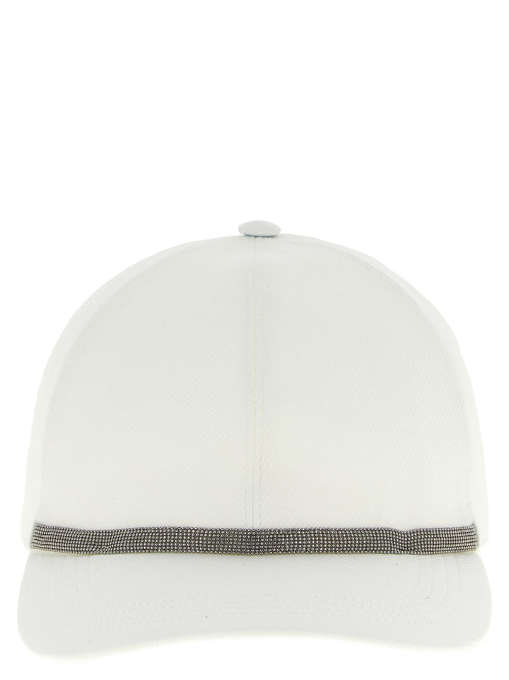 Brunello Cucinelli Hvit Bomullscaps (Baseballcaps)