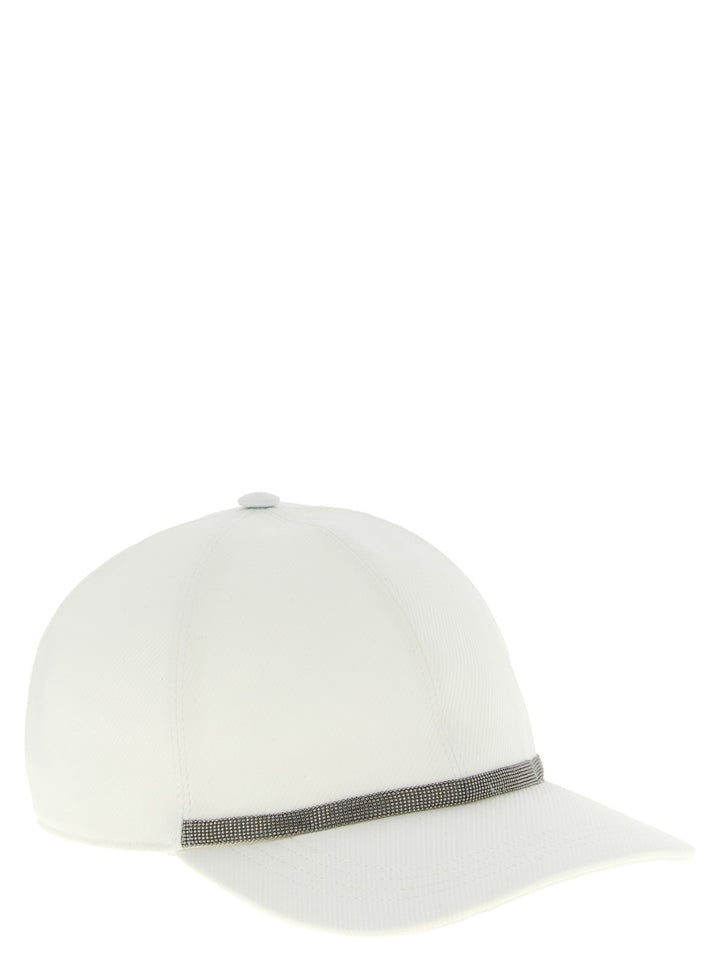 Brunello Cucinelli Hvit Bomullscaps (Baseballcaps)
