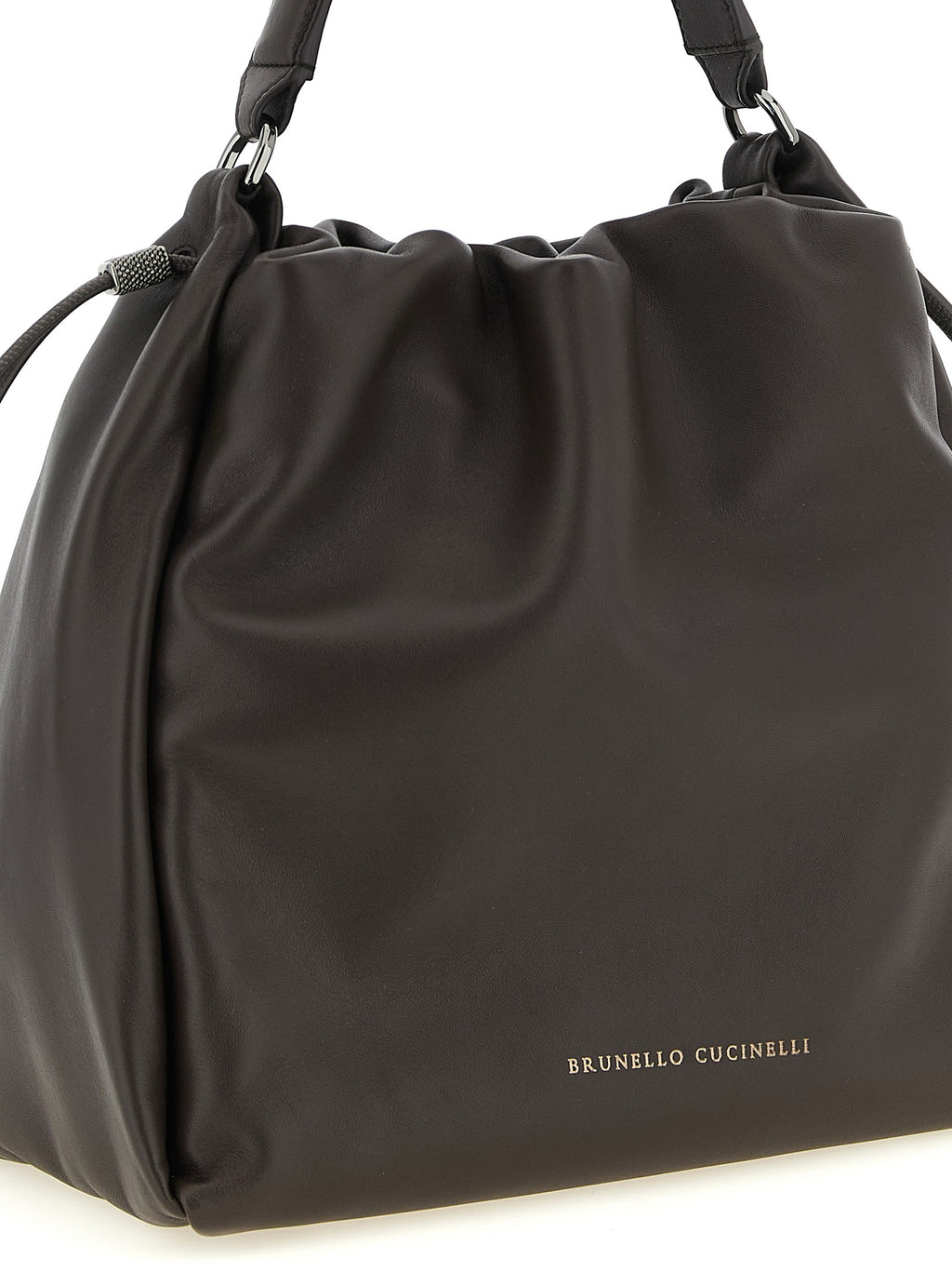 Brunello Cucinelli Brown Lamb Leather Handbag