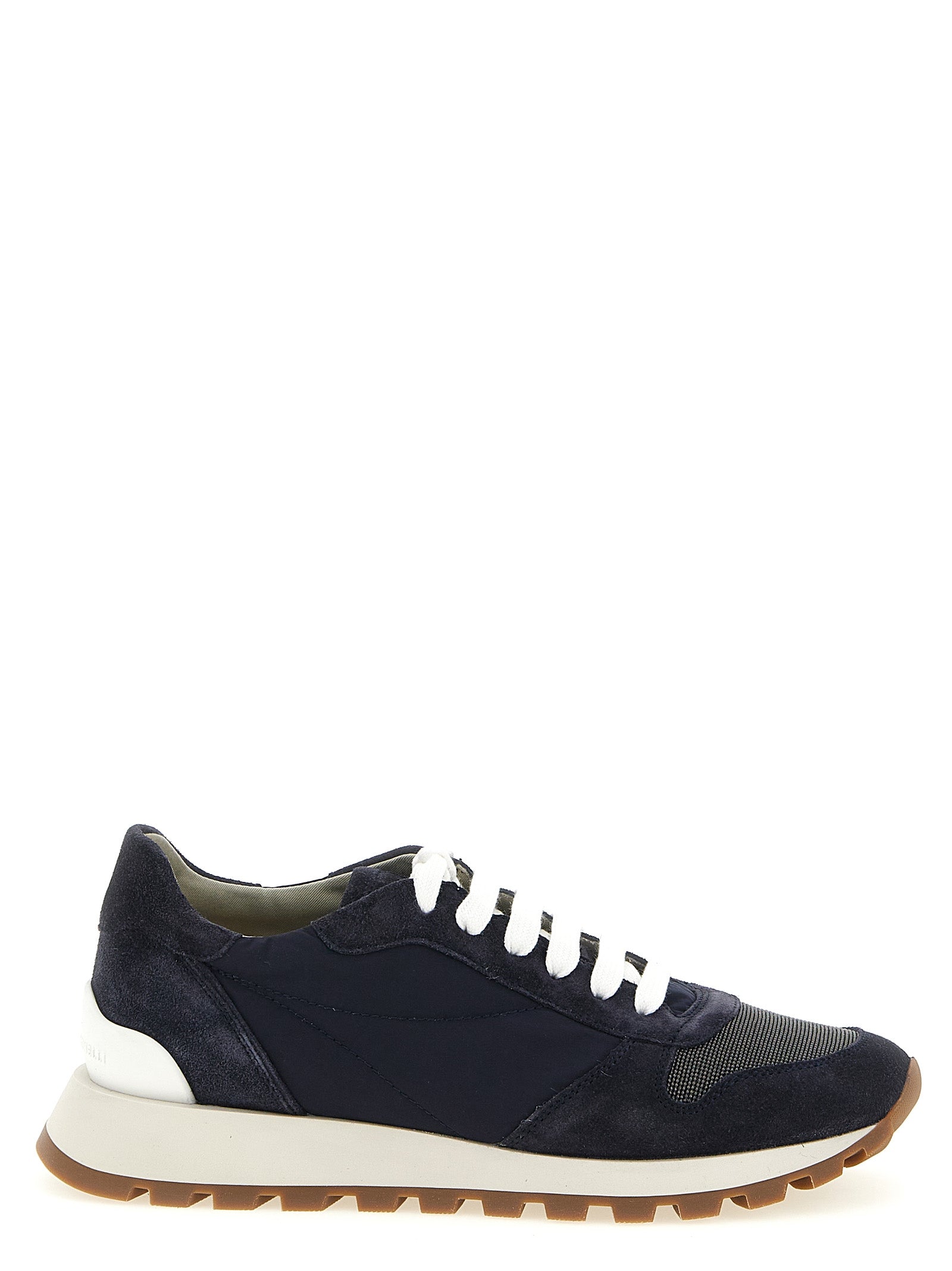 Blue Polyester Athletic Sneakers