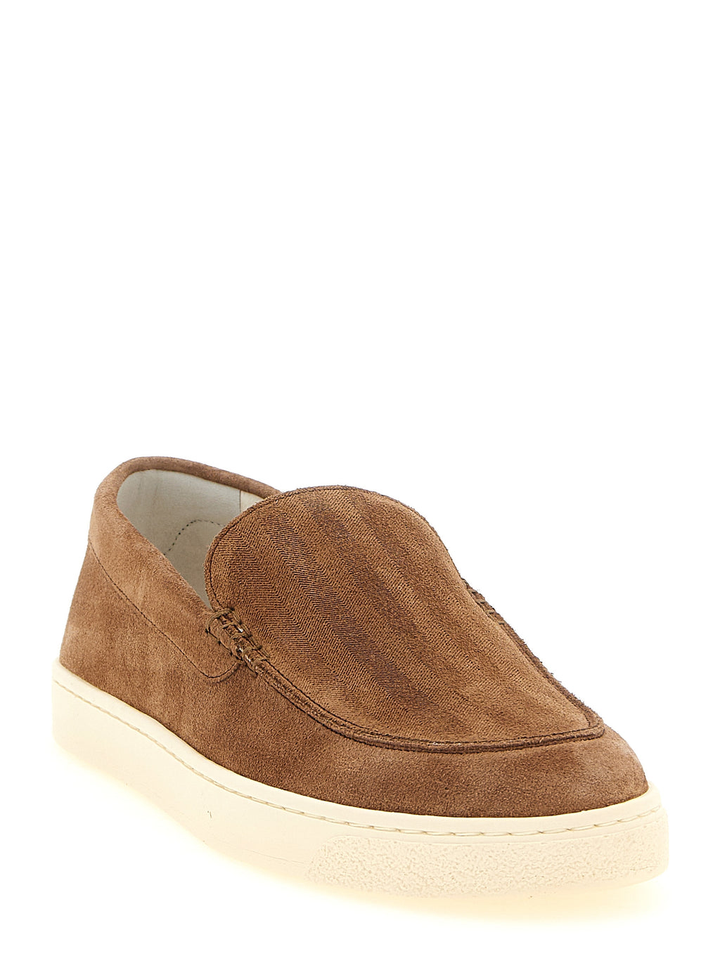 Brunello Cucinelli Brown Calfskin Slip-On Loafers