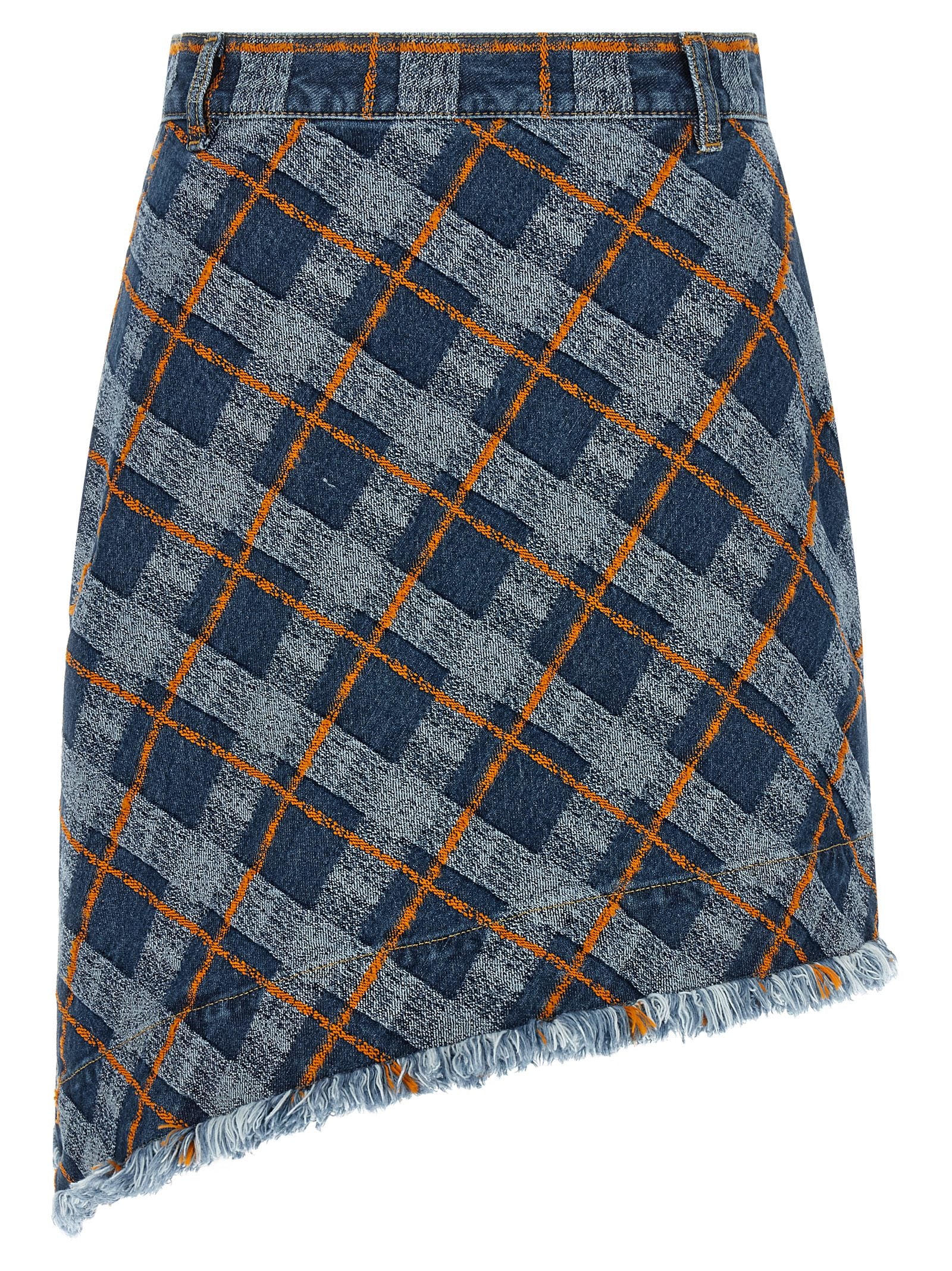 Blue Cotton Long Skirt