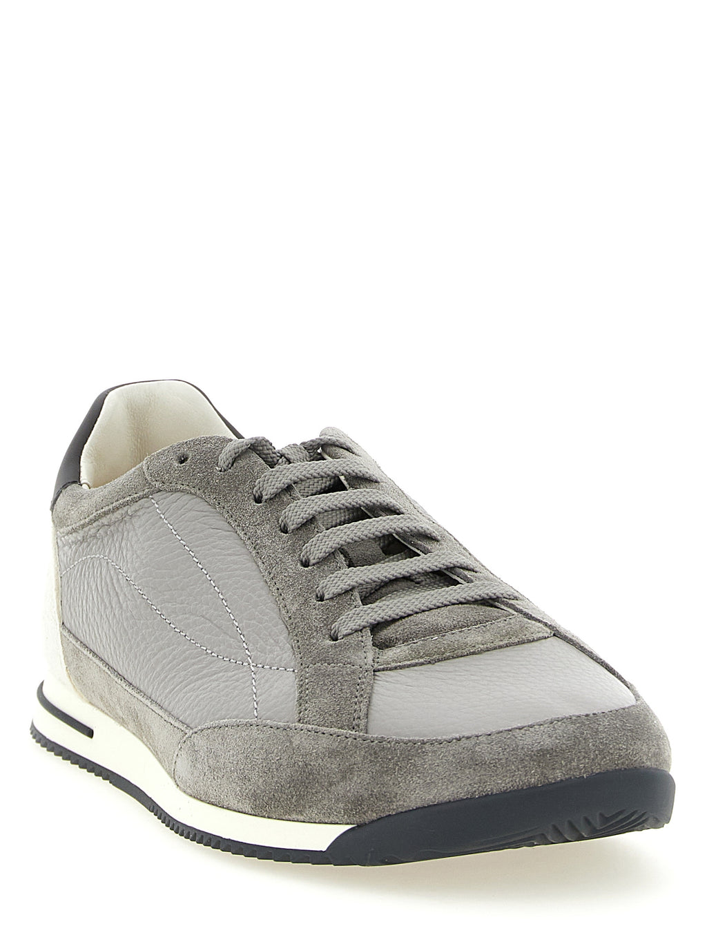 Brunello Cucinelli Gray Nubuc Leather Sneakers