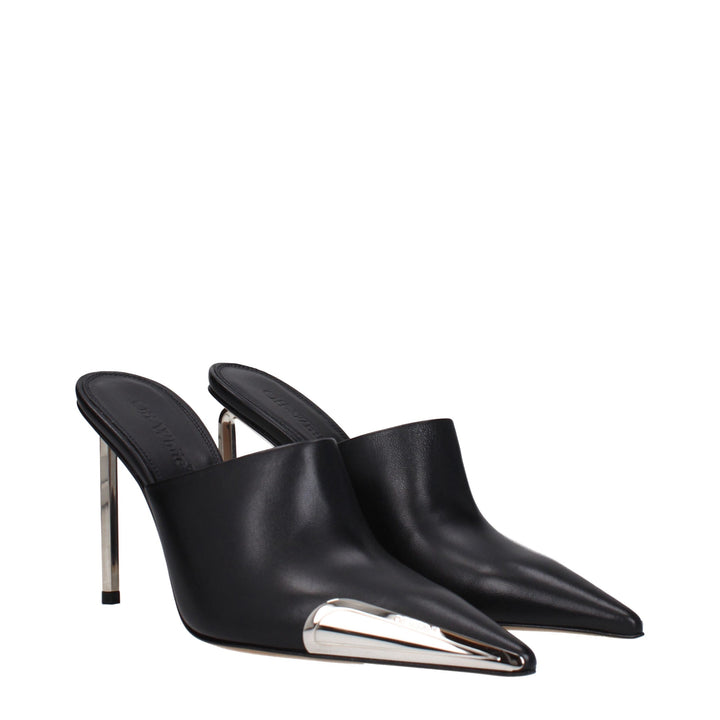 Off-White sorte pumps i skinn med høy hæl