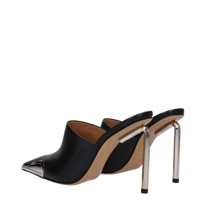 Off-White sorte pumps i skinn med høy hæl
