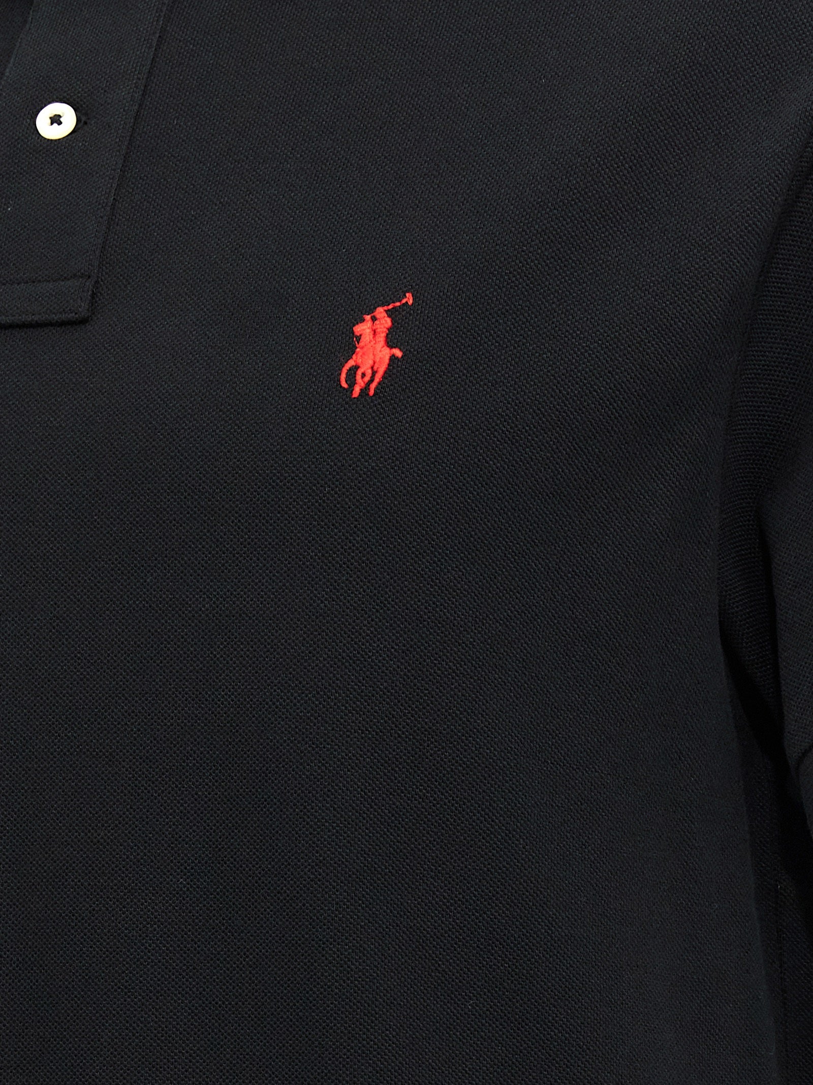 Black Cotton Polo Shirt