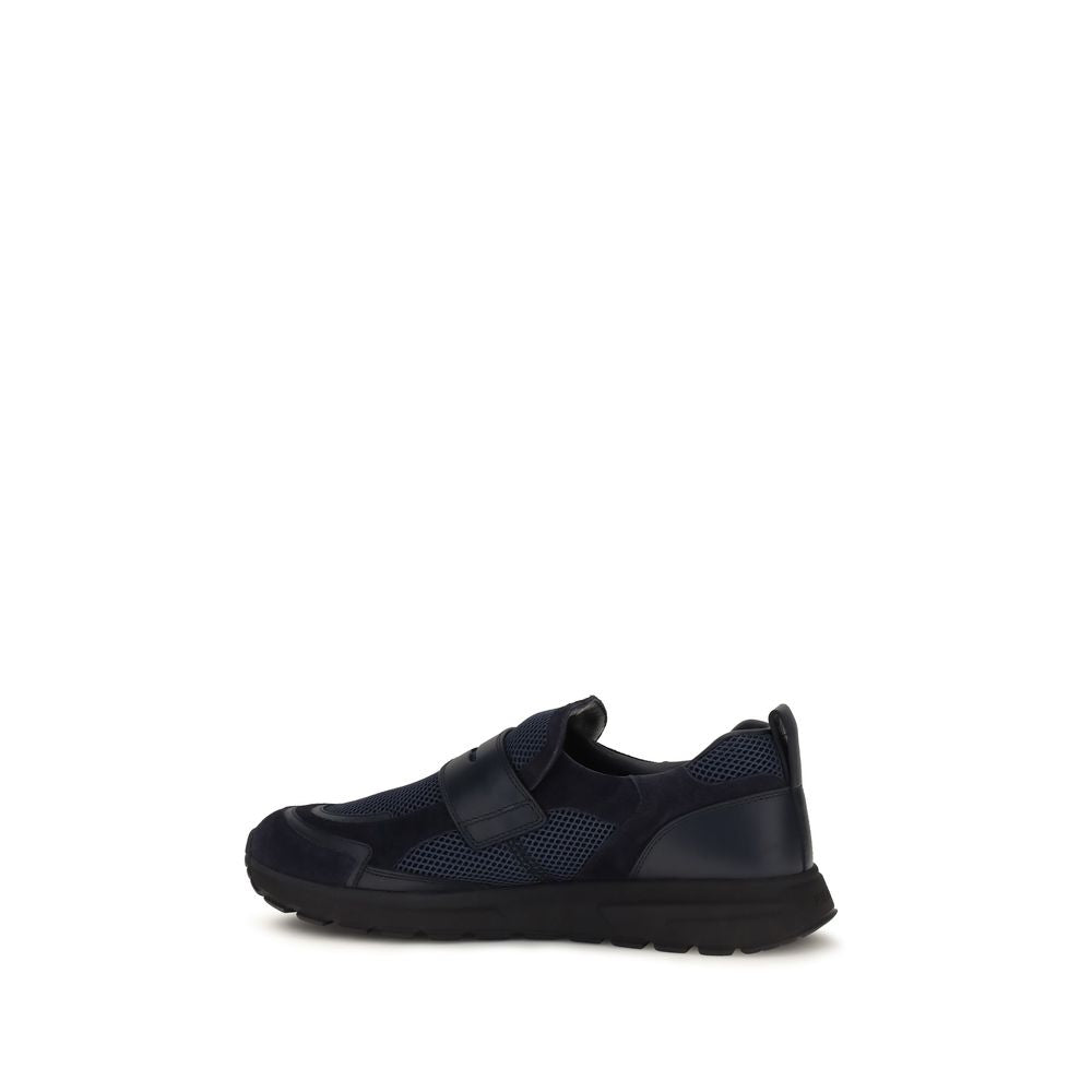 Prada blå kalveskinn Bos Taurus atletisk sneaker