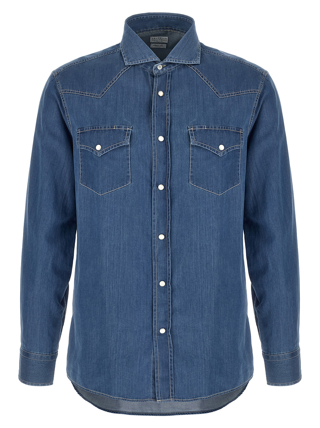 Brunello Cucinelli Blue Cotton Blouse