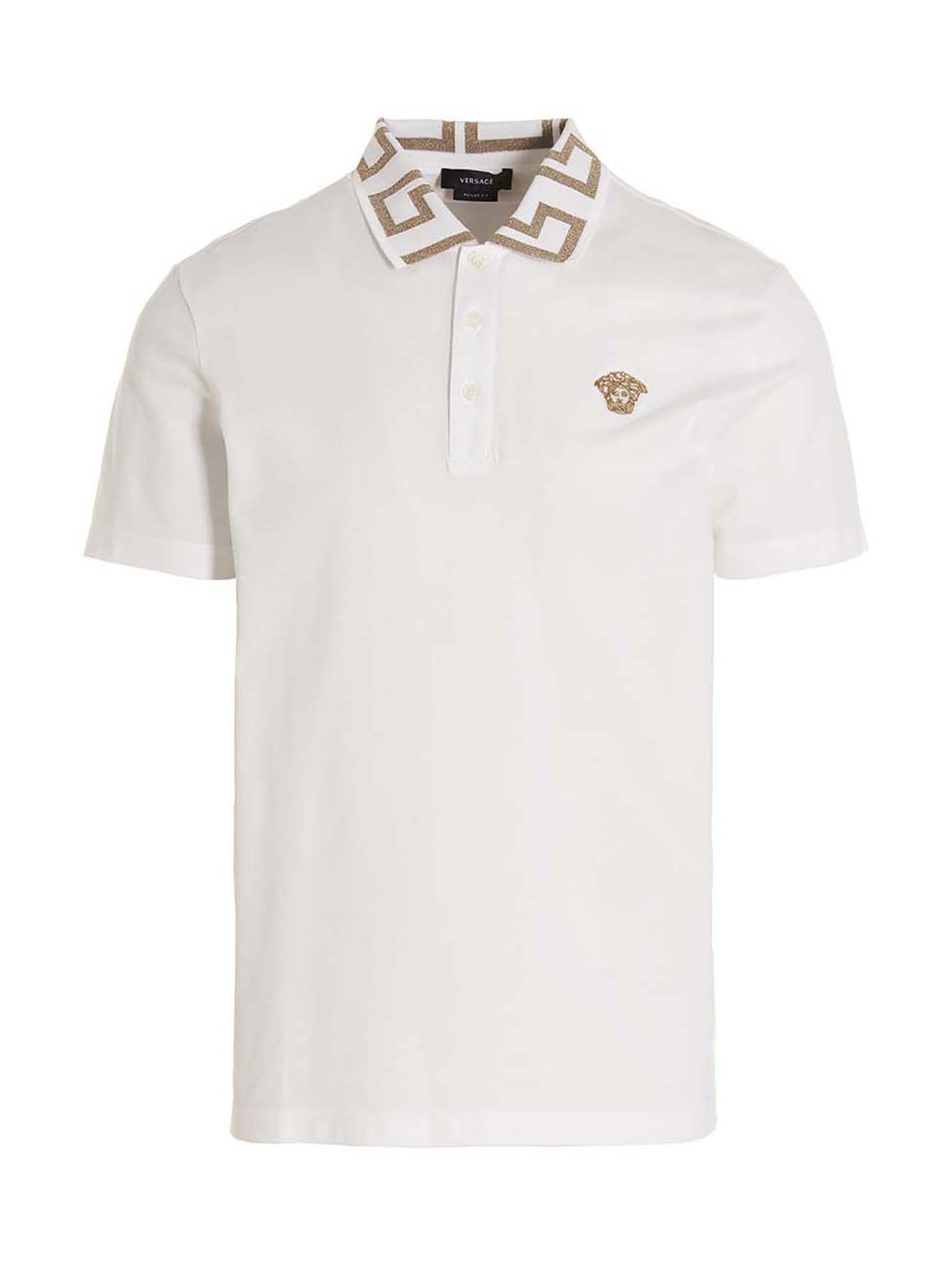Versace hvit bomullspikéskjorte