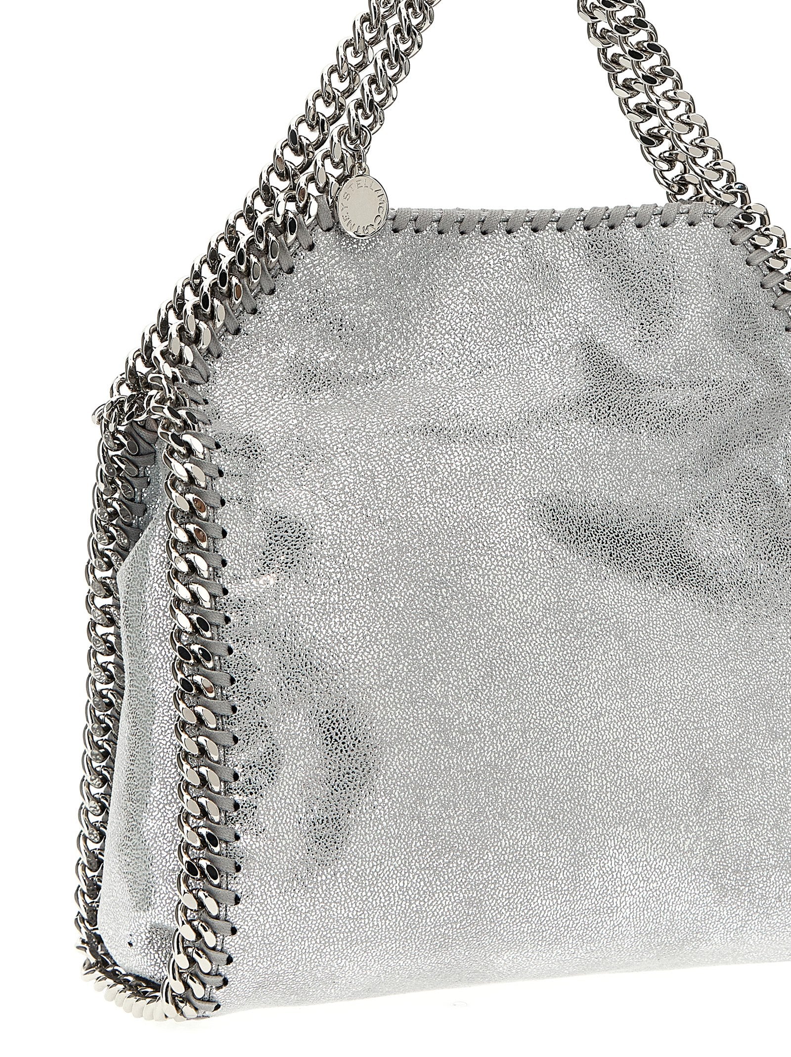 Silver Polyester Handbag