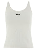 Off-White White Cotton Sleeveles T-Shirt