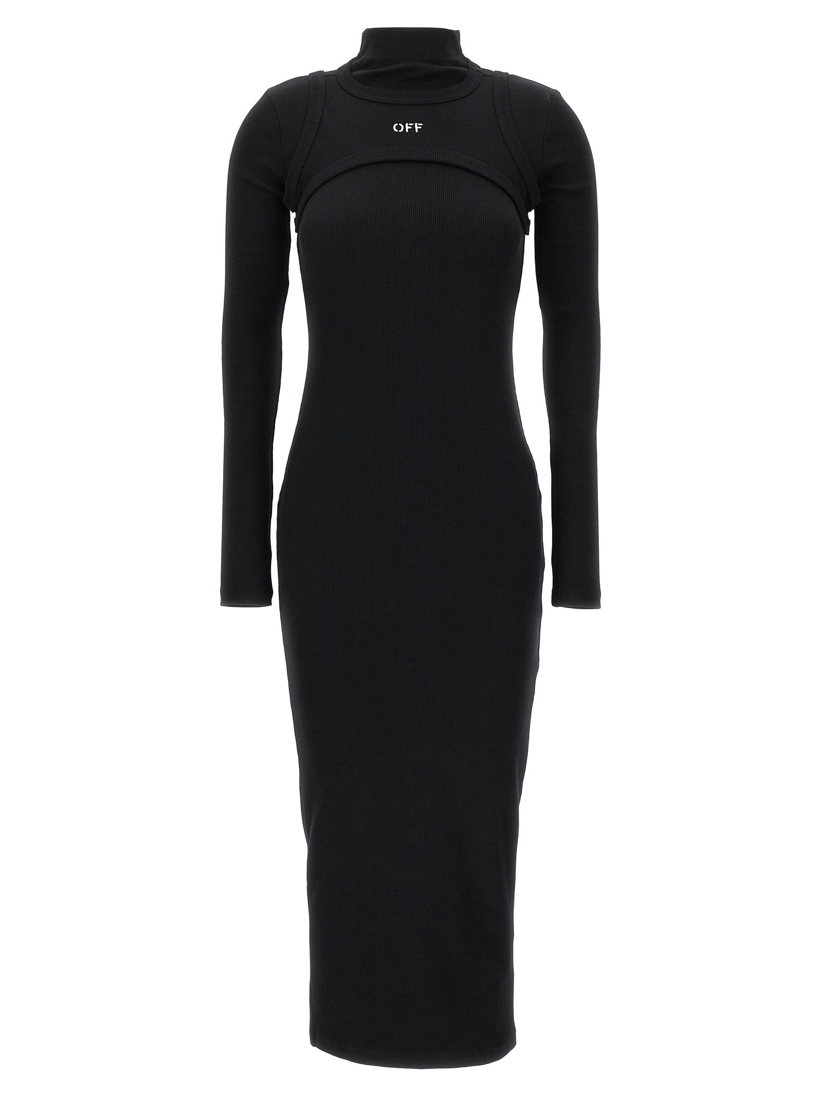 Black Cotton Midi Dress