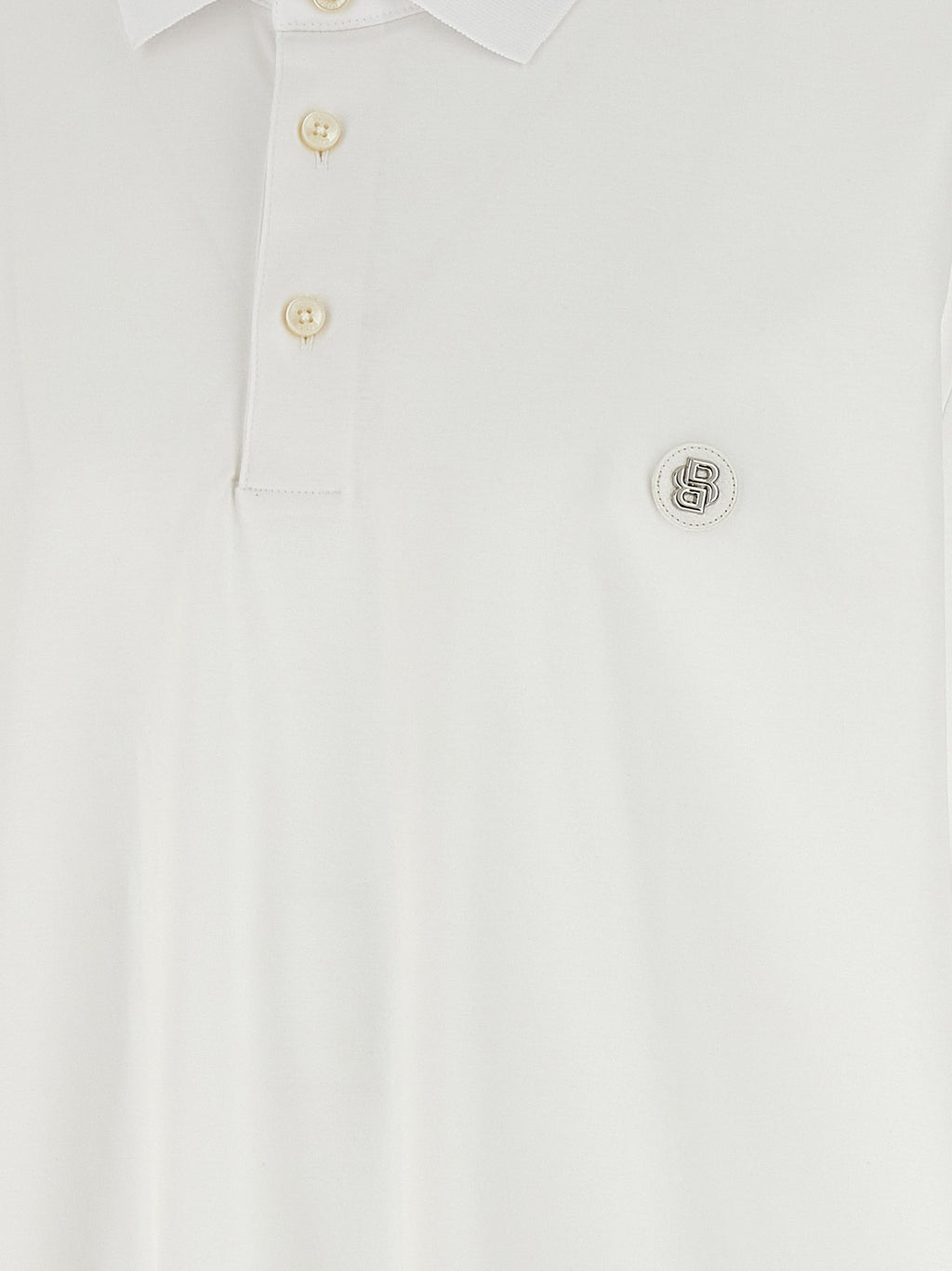 Hugo Boss White Cotton Polo Shirt