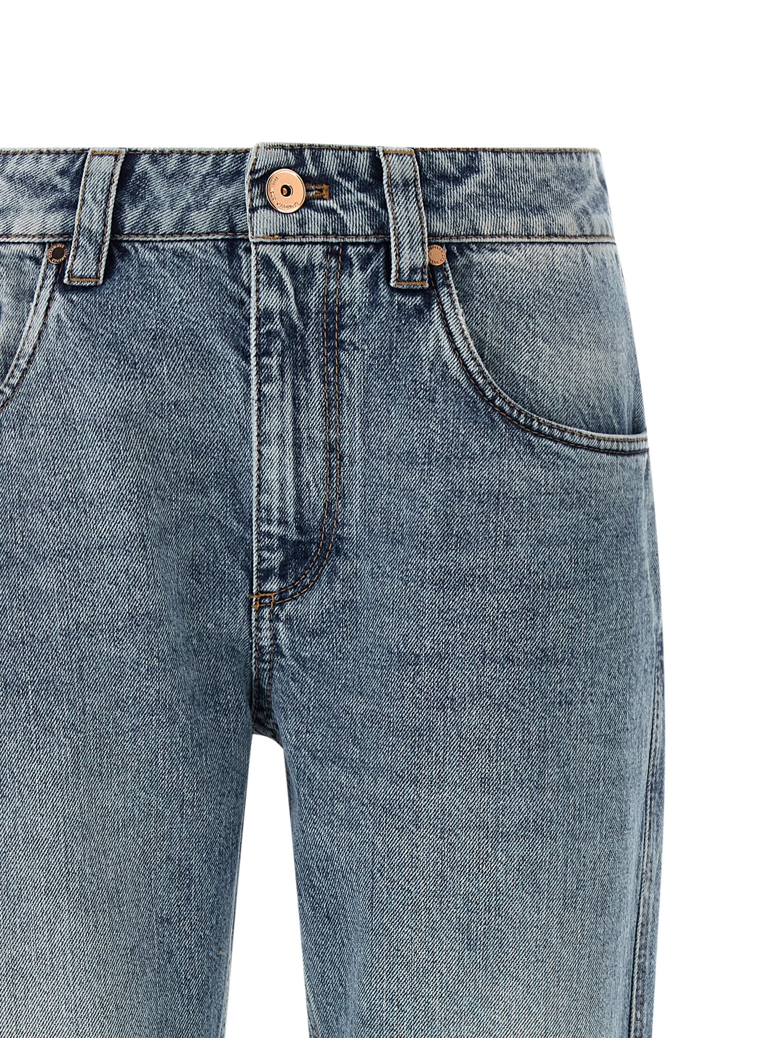 Brunello Cucinelli Blue Cotton Straight-Leg Jeans