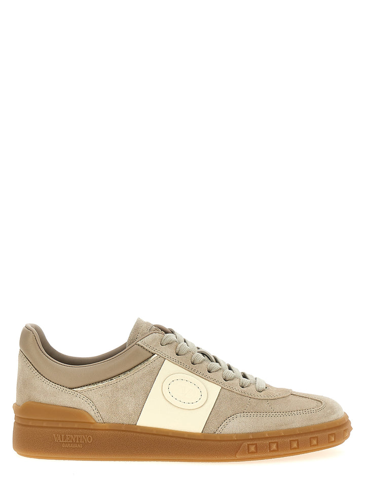 Valentino Garavani Beige Kalveskinn Lave Joggesko