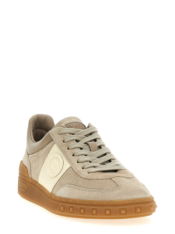 Valentino Garavani Beige Kalveskinn Lave Joggesko