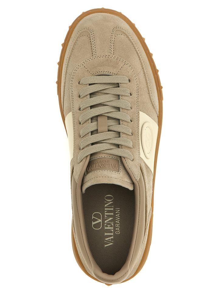 Valentino Garavani Beige Kalveskinn Lave Joggesko