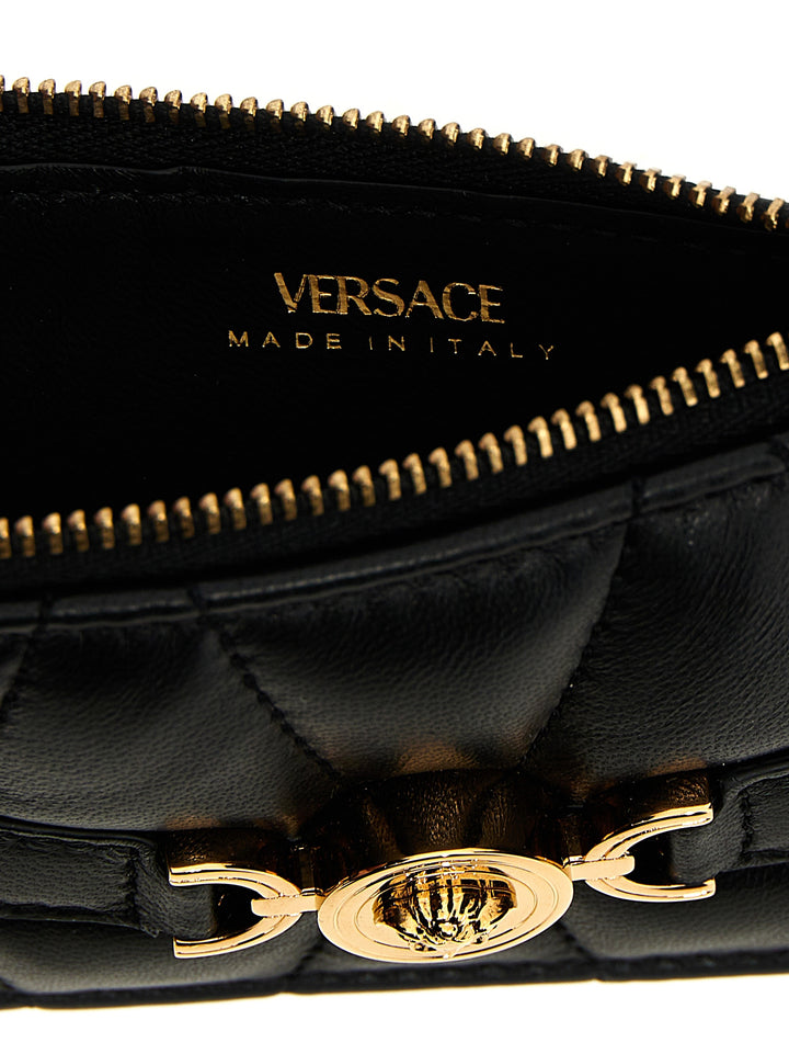 Versace kortholder i svart lammeskinn
