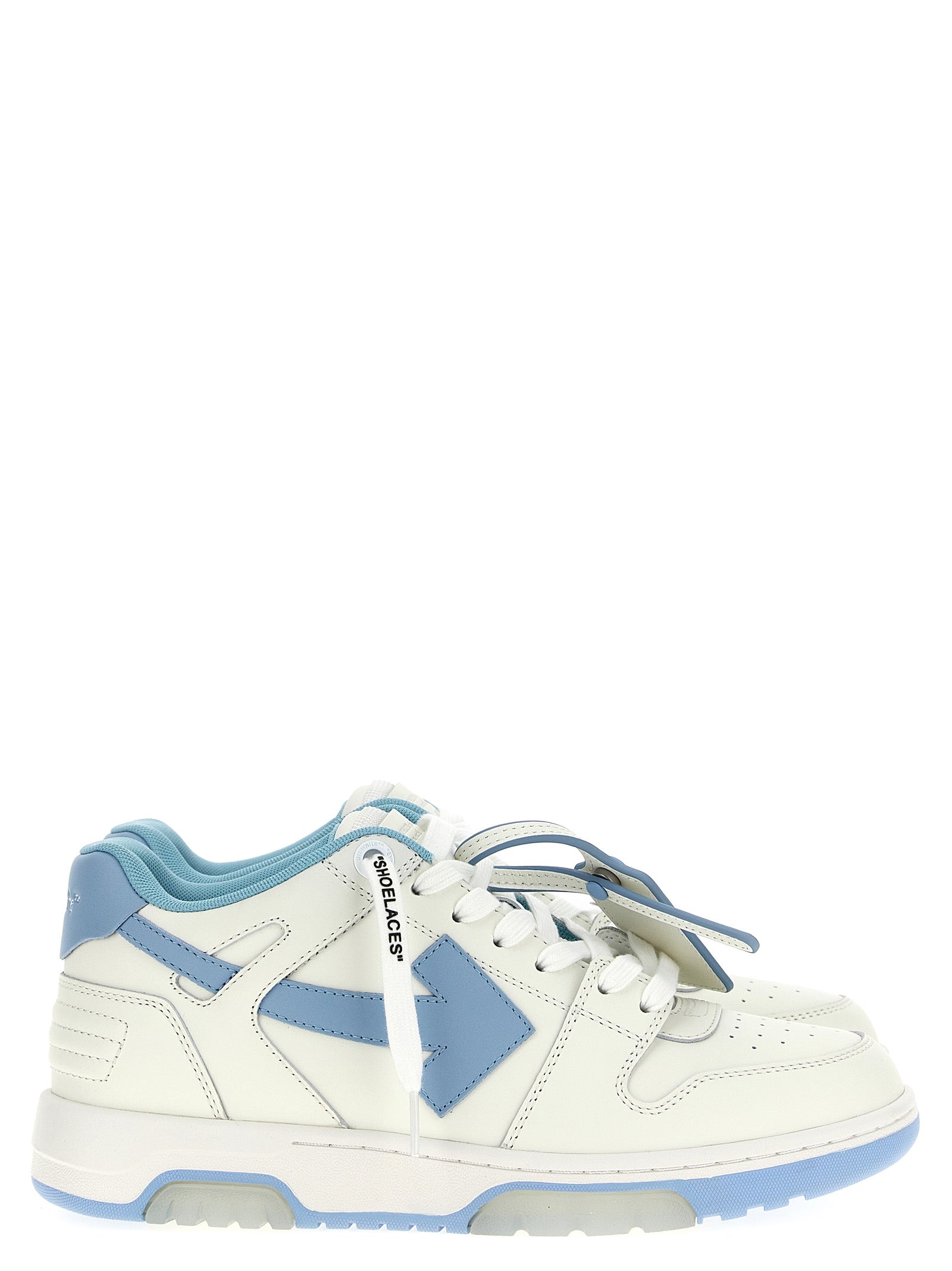 Blue Bovine Leather Low Top Sneakers