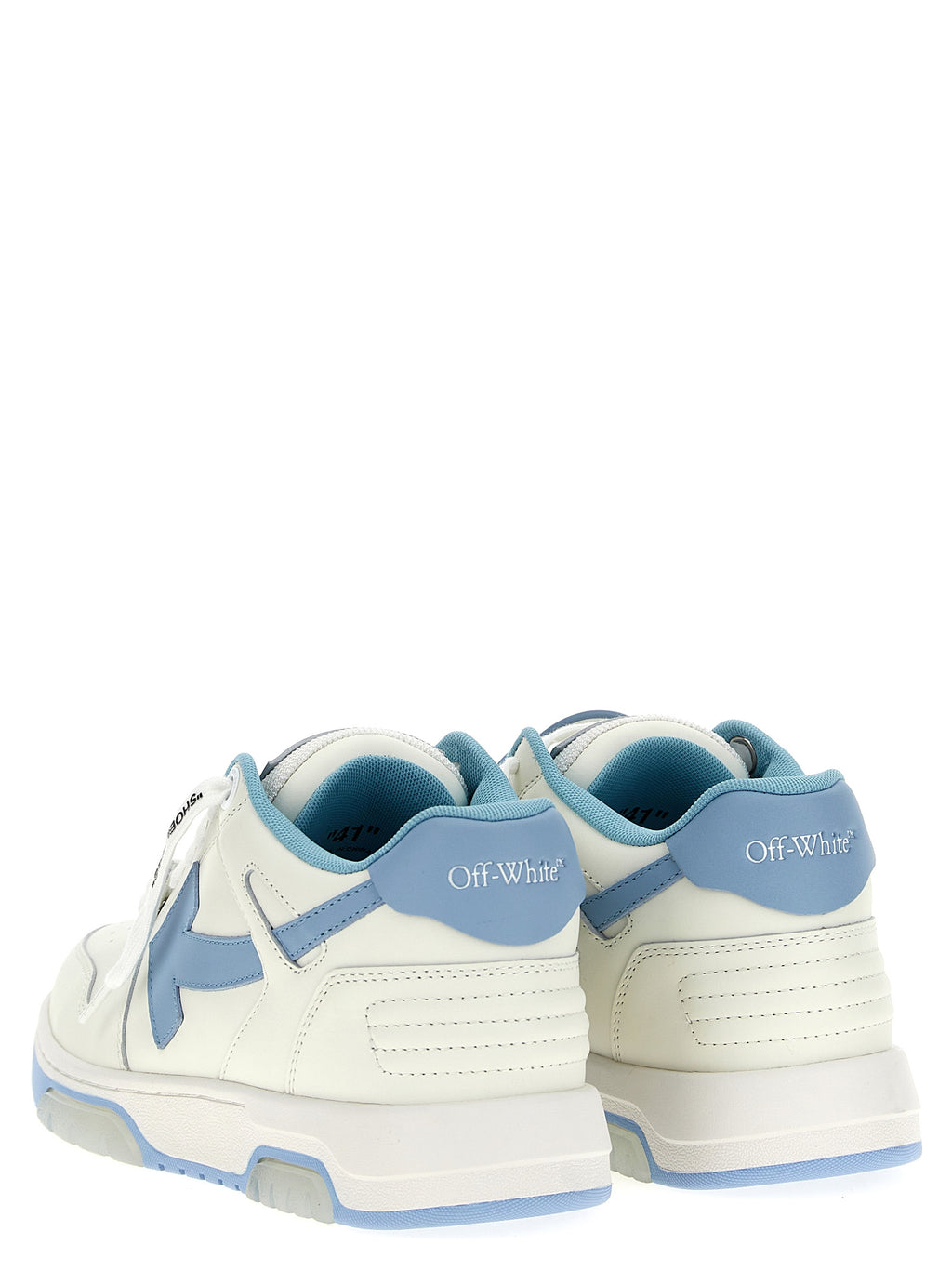 Off-White Blue Bovine Leather Low Top Sneakers
